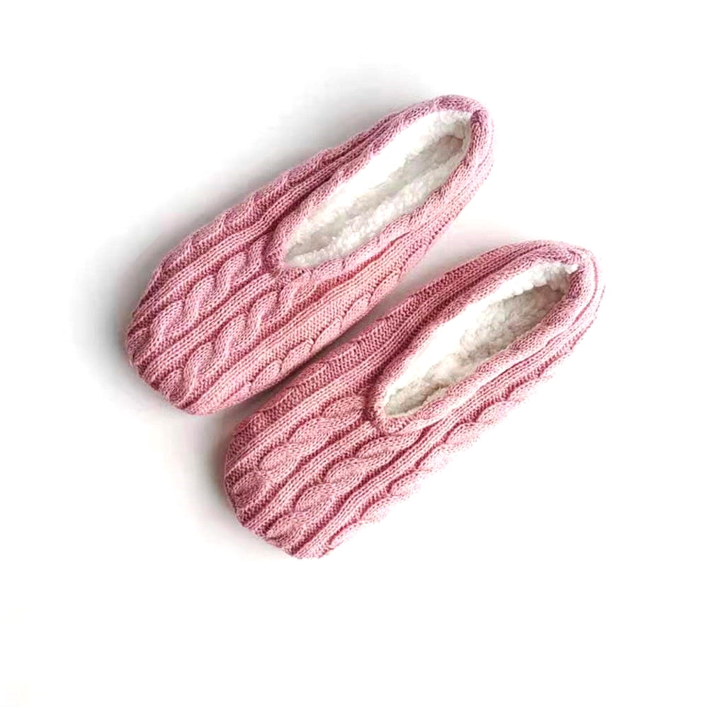 1Pairs Womens Thick & Warm Slipper Socks with Non Slip Grippers - House Socks light pink - Image 1