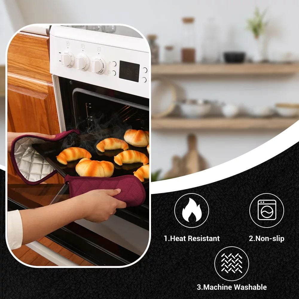 4 Pack Pot Holders for Kitchen Heat Resistant Pot Holders Sets Oven Hot Pads Terry Cloth Pot Holders for Cooking Baking(7