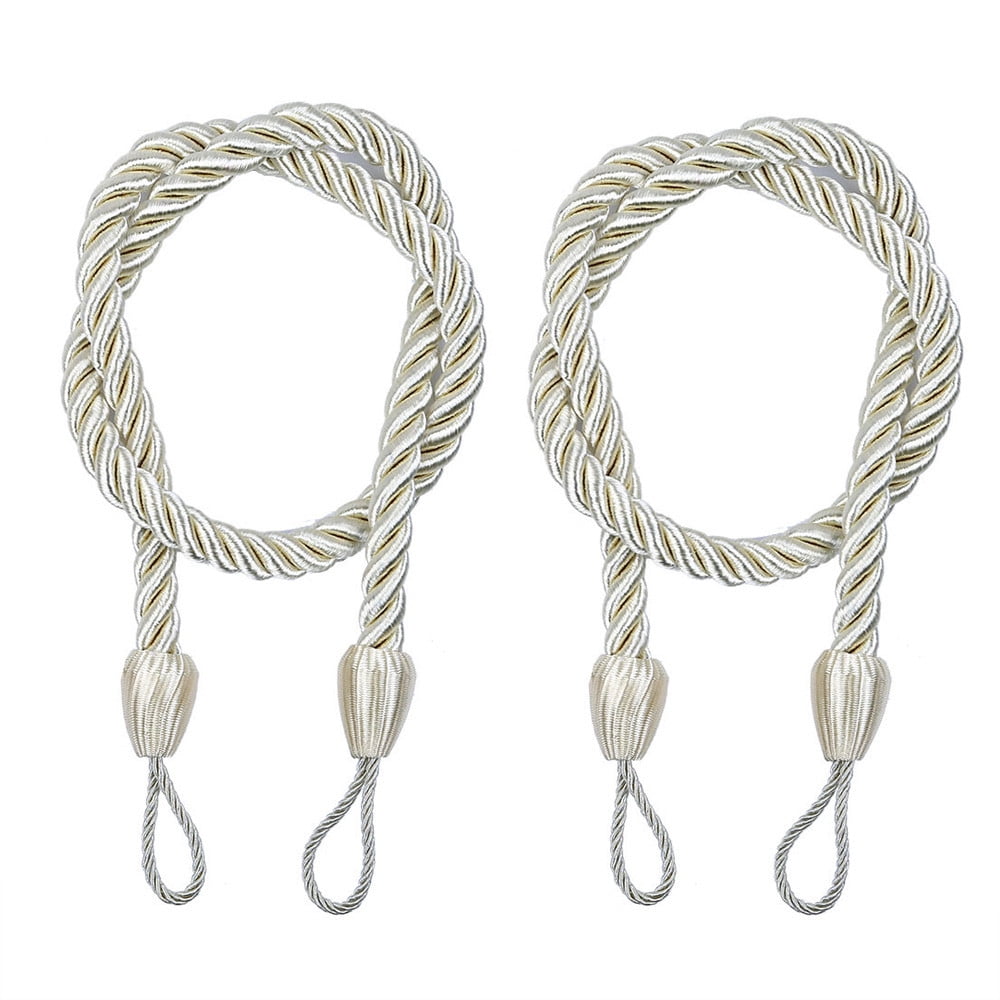 LSLJS Curtain Tiebacks Clearance Under $5! Curtain Holdbacks, 2PCS Curtain Tie Backs for Curtains, Ropes Tie Backs for Curtain Cord Buckle Tiebacks Tie Backs Beige - Image 1