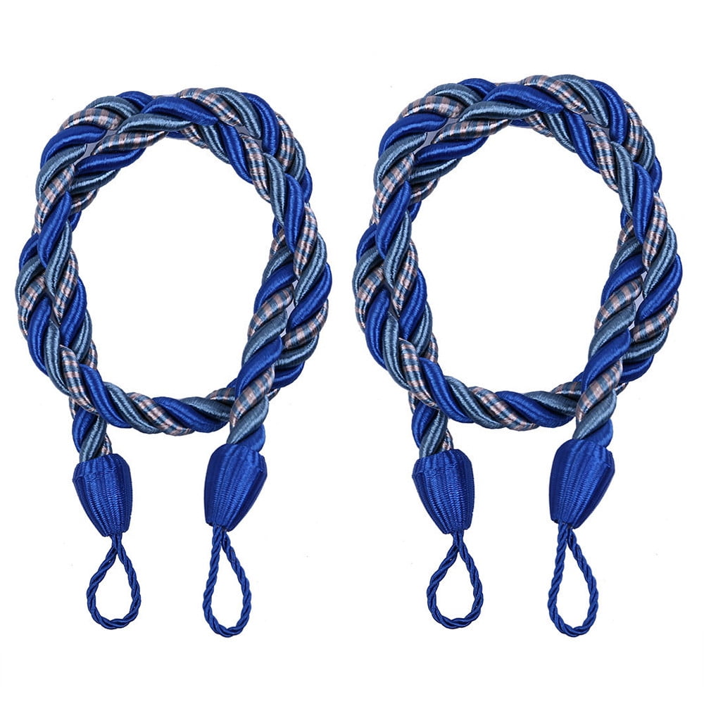 LSLJS Curtain Tiebacks Clearance Under $5! Curtain Holdbacks, 2PCS Curtain Tie Backs for Curtains, Ropes Tie Backs for Curtain Cord Buckle Tiebacks Tie Backs Beige Blue - Image 1