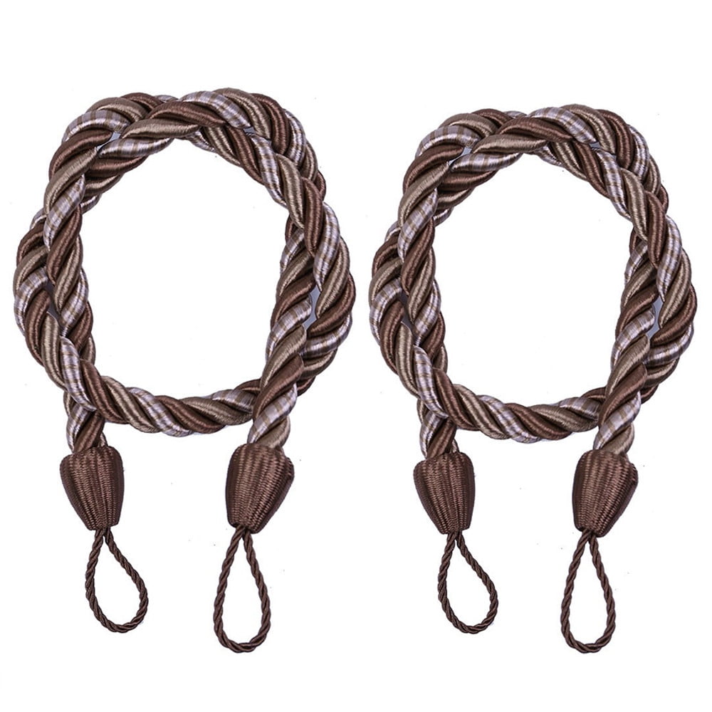 LSLJS Curtain Tiebacks Clearance Under $5! Curtain Holdbacks, 2PCS Curtain Tie Backs for Curtains, Ropes Tie Backs for Curtain Cord Buckle Tiebacks Tie Backs Beige Coffee - Image 1