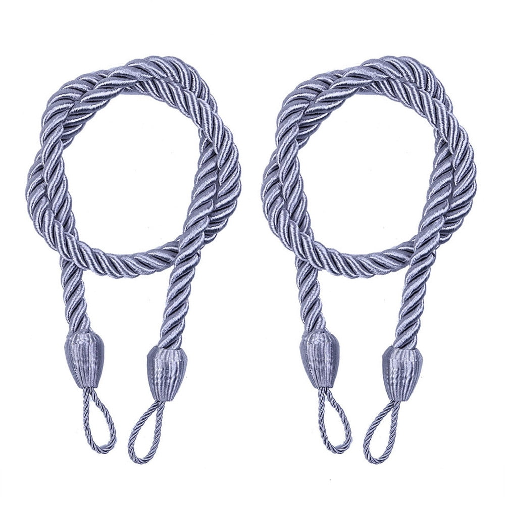 LSLJS Curtain Tiebacks Clearance Under $5! Curtain Holdbacks, 2PCS Curtain Tie Backs for Curtains, Ropes Tie Backs for Curtain Cord Buckle Tiebacks Tie Backs Beige Gray - Image 1