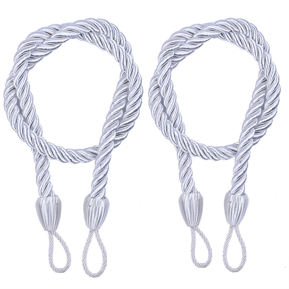 LSLJS Curtain Tiebacks Clearance Under $5! Curtain Holdbacks, 2PCS Curtain Tie Backs for Curtains, Ropes Tie Backs for Curtain Cord Buckle Tiebacks Tie Backs Beige White - Image 1
