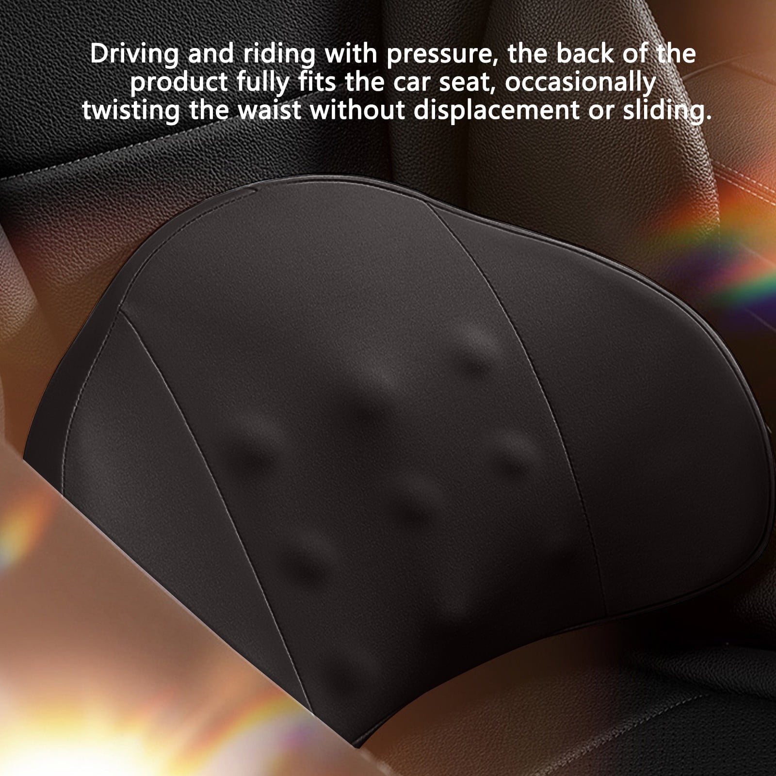 LSLJS Lumbar Cushion Memory Foam Lumbar Support Pillow for Car - Mid/Lower Back Support Cushion - for Car Seat, Office Chair, Car Lumbar Support Cute Car Pandas Lumbar Pillow Car Interior Supplies A-Black - Image 4