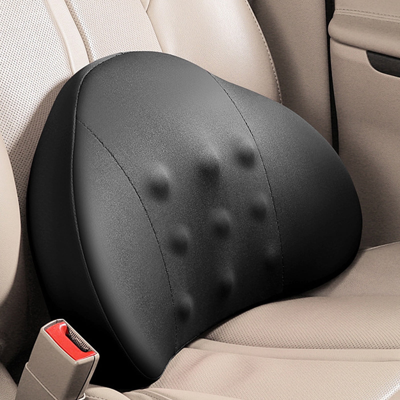 LSLJS Lumbar Cushion Memory Foam Lumbar Support Pillow for Car - Mid/Lower Back Support Cushion - for Car Seat, Office Chair, Car Lumbar Support Cute Car Pandas Lumbar Pillow Car Interior Supplies A-Dark Gray - Image 1
