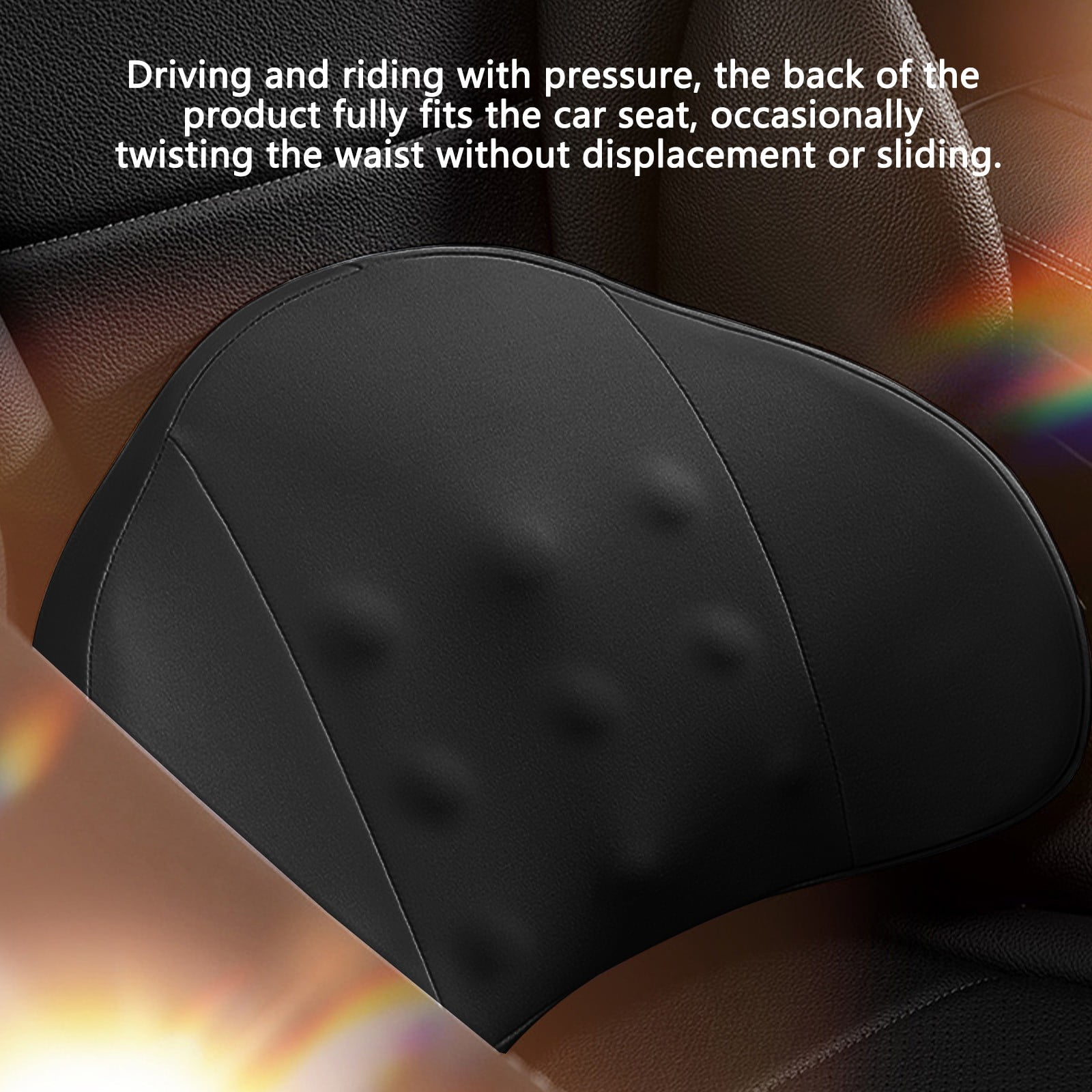 LSLJS Lumbar Cushion Memory Foam Lumbar Support Pillow for Car - Mid/Lower Back Support Cushion - for Car Seat, Office Chair, Car Lumbar Support Cute Car Pandas Lumbar Pillow Car Interior Supplies A-Dark Gray - Image 4