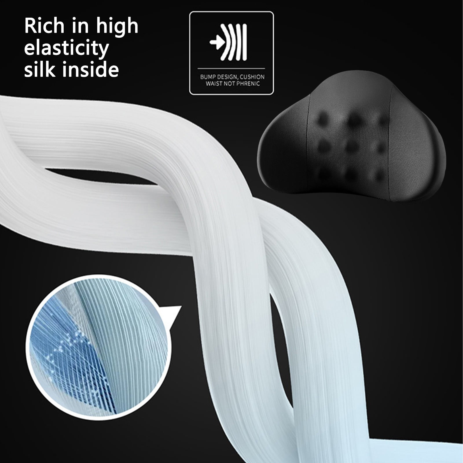 LSLJS Lumbar Cushion Memory Foam Lumbar Support Pillow for Car - Mid/Lower Back Support Cushion - for Car Seat, Office Chair, Car Lumbar Support Cute Car Pandas Lumbar Pillow Car Interior Supplies A-Dark Gray - Image 6