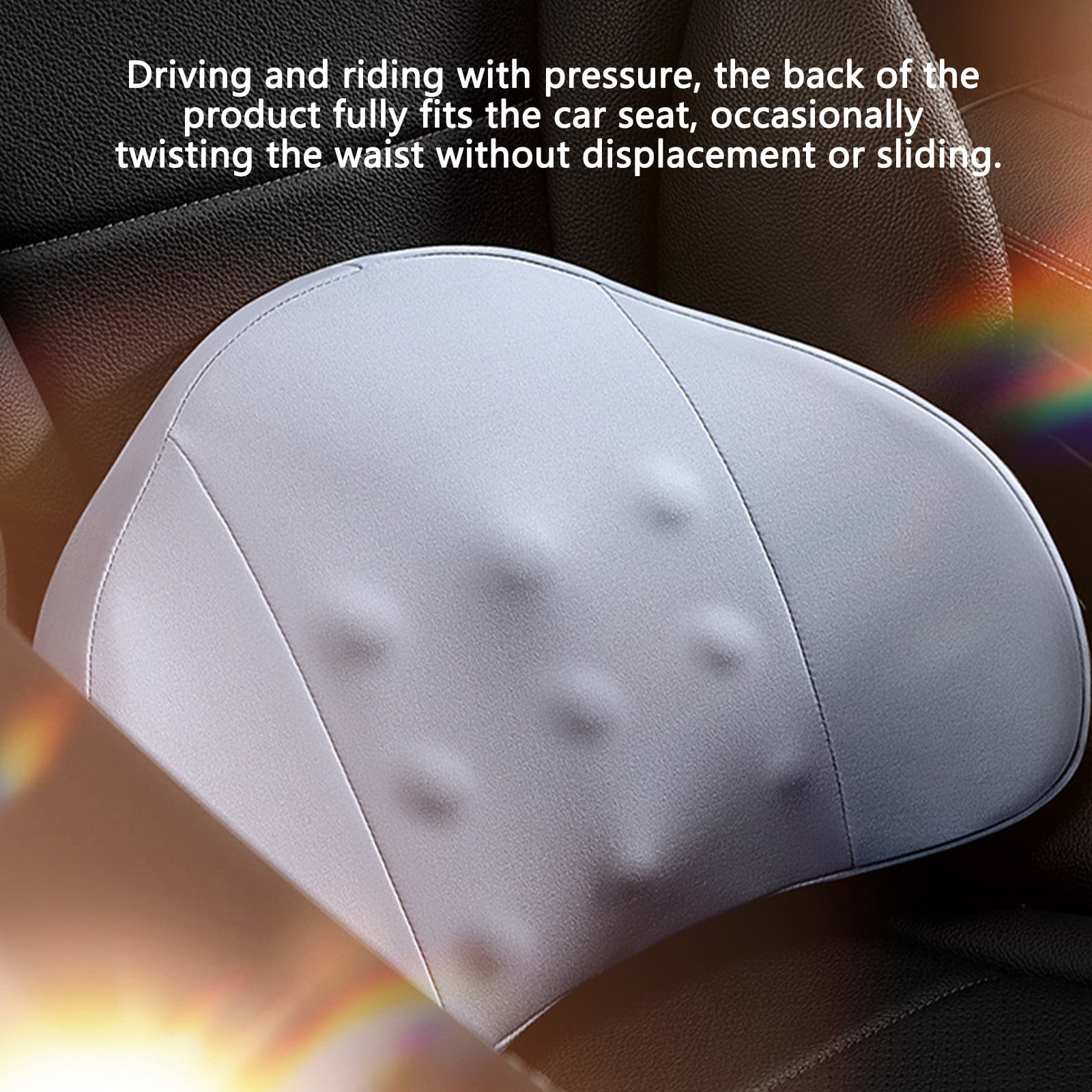 LSLJS Lumbar Cushion Memory Foam Lumbar Support Pillow for Car - Mid/Lower Back Support Cushion - for Car Seat, Office Chair, Car Lumbar Support Cute Car Pandas Lumbar Pillow Car Interior Supplies A-Light Blue - Image 4