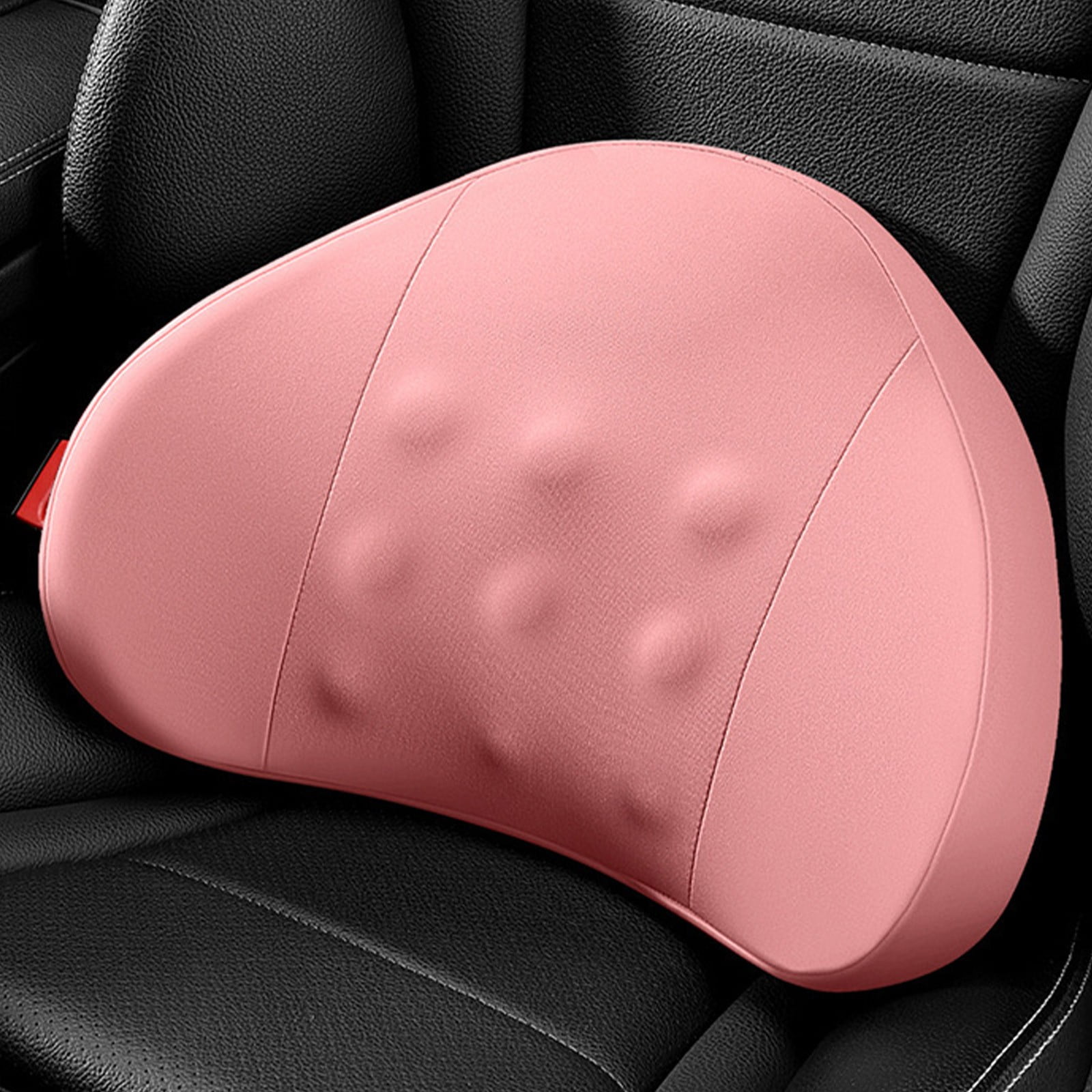 LSLJS Lumbar Cushion Memory Foam Lumbar Support Pillow for Car - Mid/Lower Back Support Cushion - for Car Seat, Office Chair, Car Lumbar Support Cute Car Pandas Lumbar Pillow Car Interior Supplies A-Pink - Image 1