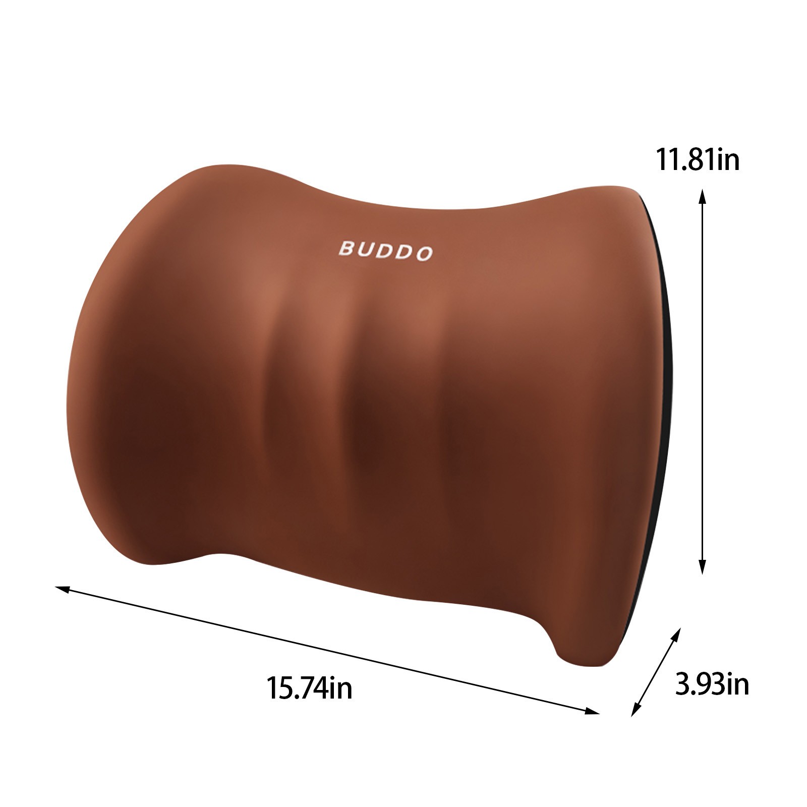 LSLJS Lumbar Cushion Memory Foam Lumbar Support Pillow for Car - Mid/Lower Back Support Cushion - for Car Seat, Office Chair, Car Lumbar Support Cute Car Pandas Lumbar Pillow Car Interior Supplies B-Coffee - Image 3