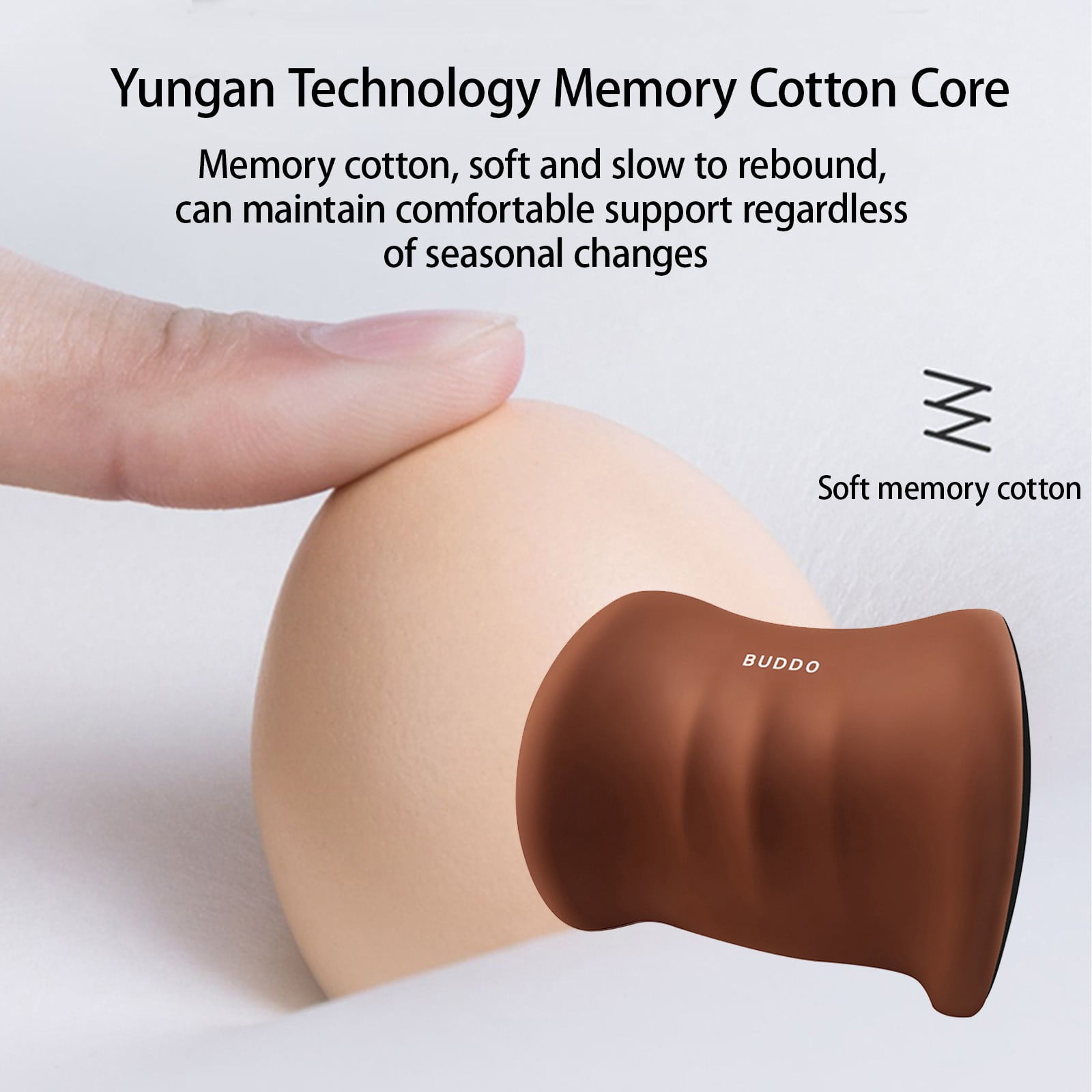 LSLJS Lumbar Cushion Memory Foam Lumbar Support Pillow for Car - Mid/Lower Back Support Cushion - for Car Seat, Office Chair, Car Lumbar Support Cute Car Pandas Lumbar Pillow Car Interior Supplies B-Coffee - Image 8