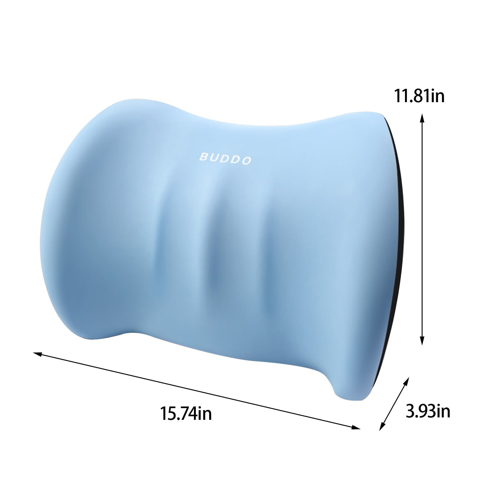 LSLJS Lumbar Cushion Memory Foam Lumbar Support Pillow for Car - Mid/Lower Back Support Cushion - for Car Seat, Office Chair, Car Lumbar Support Cute Car Pandas Lumbar Pillow Car Interior Supplies B-Light blue - Image 3