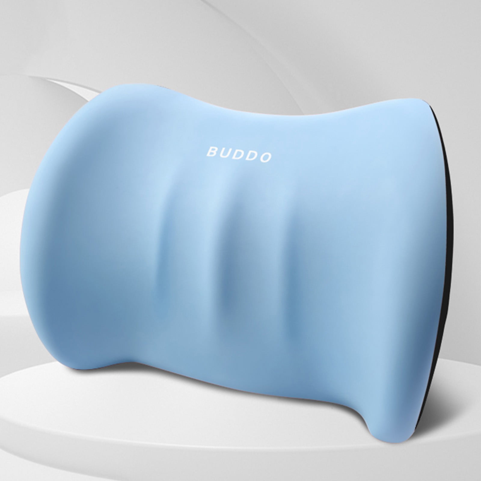 LSLJS Lumbar Cushion Memory Foam Lumbar Support Pillow for Car - Mid/Lower Back Support Cushion - for Car Seat, Office Chair, Car Lumbar Support Cute Car Pandas Lumbar Pillow Car Interior Supplies B-Light blue - Image 4