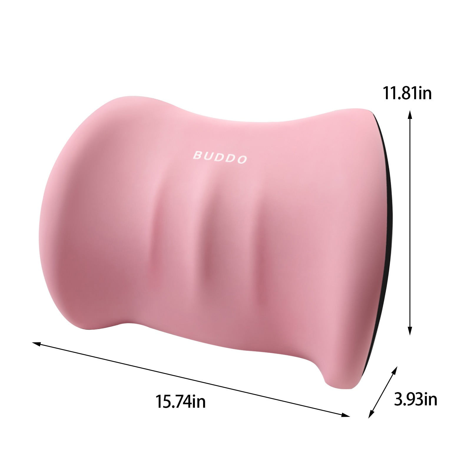LSLJS Lumbar Cushion Memory Foam Lumbar Support Pillow for Car - Mid/Lower Back Support Cushion - for Car Seat, Office Chair, Car Lumbar Support Cute Car Pandas Lumbar Pillow Car Interior Supplies B-Pink - Image 3