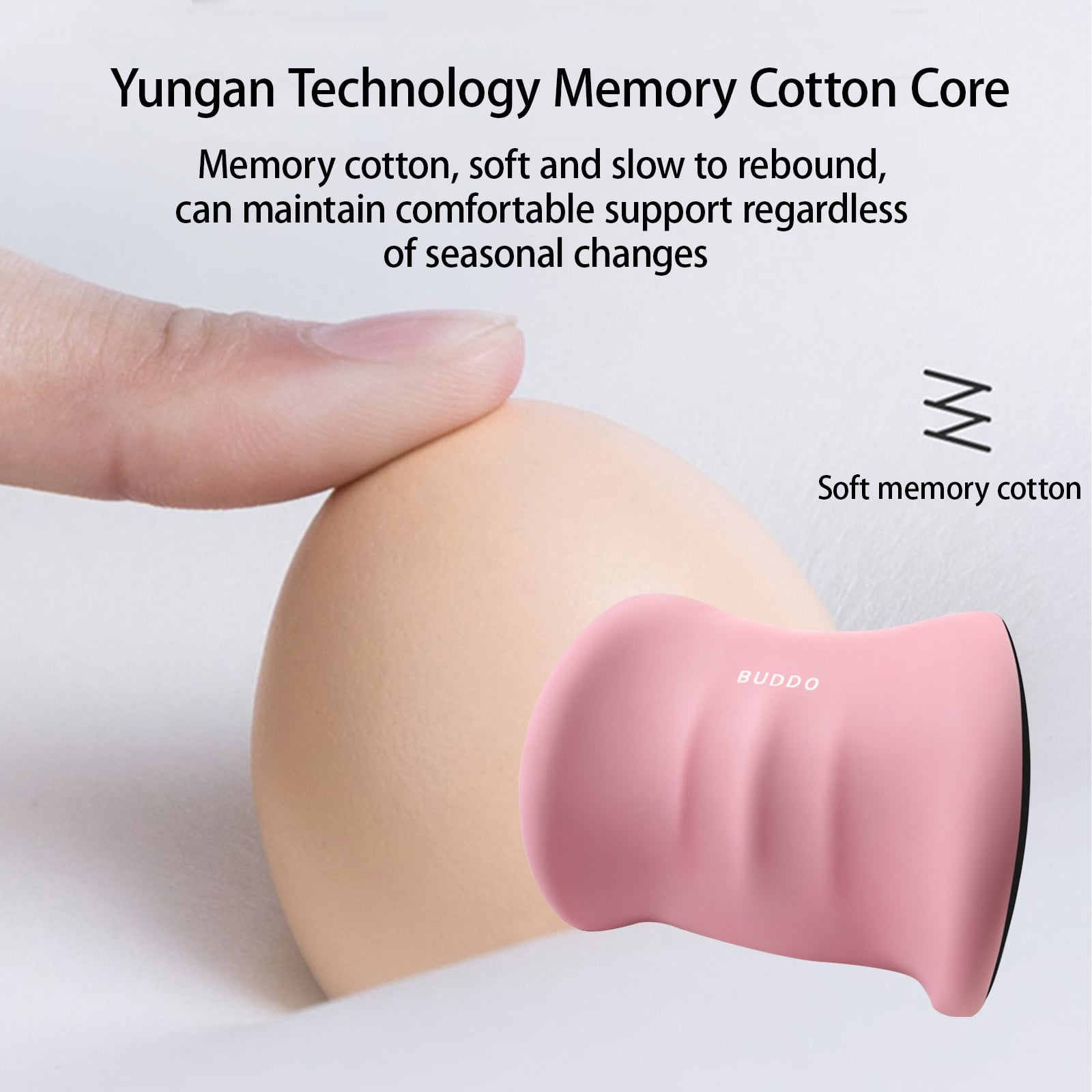 LSLJS Lumbar Cushion Memory Foam Lumbar Support Pillow for Car - Mid/Lower Back Support Cushion - for Car Seat, Office Chair, Car Lumbar Support Cute Car Pandas Lumbar Pillow Car Interior Supplies B-Pink - Image 8