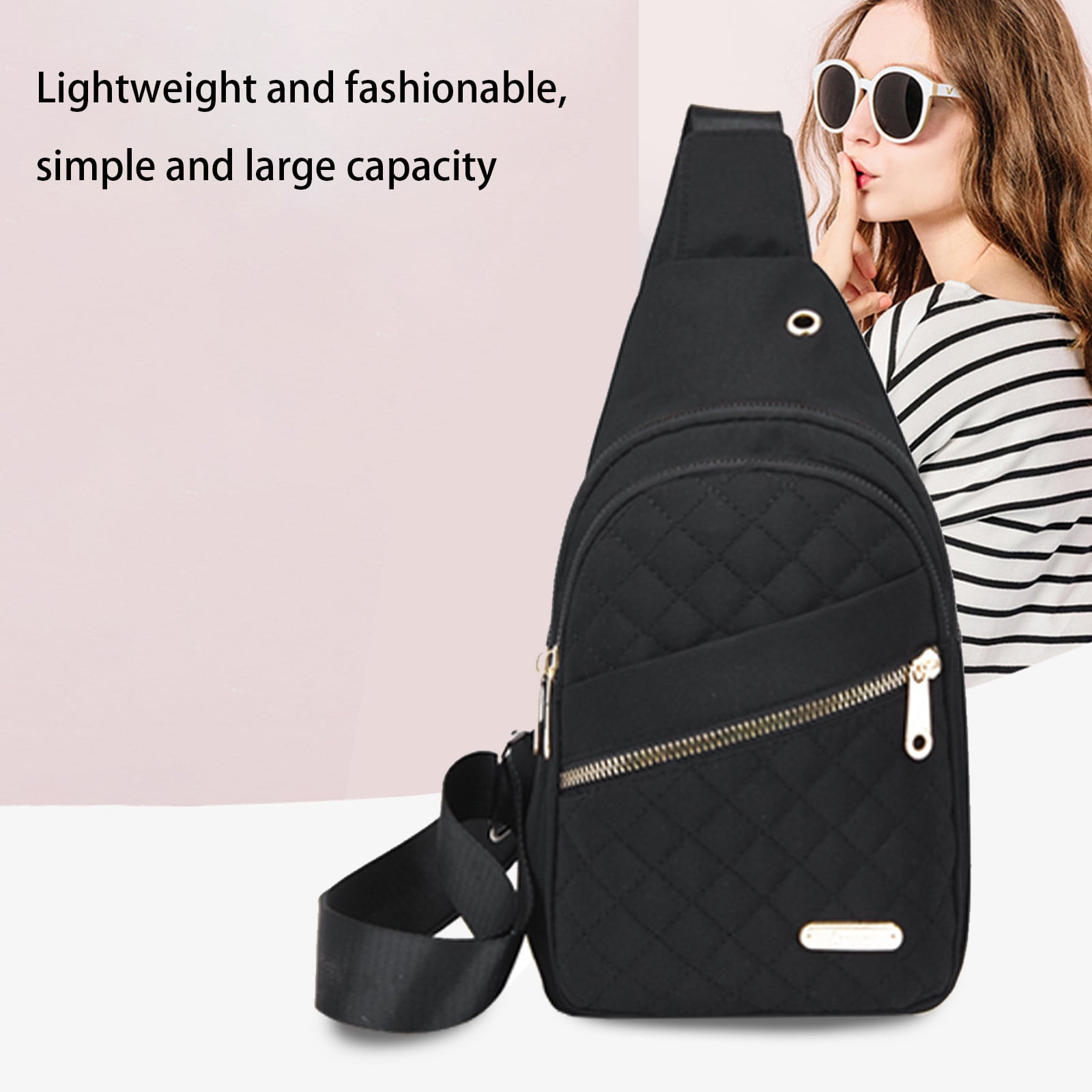 Suncoda Sling Bag for Women, Crossbody Sling Backpack Small Sling Bag Multipurpose Crossbody Shoulder Bag Travel Hiking Backpack, Sling Bag for Men #1-Black - Image 7