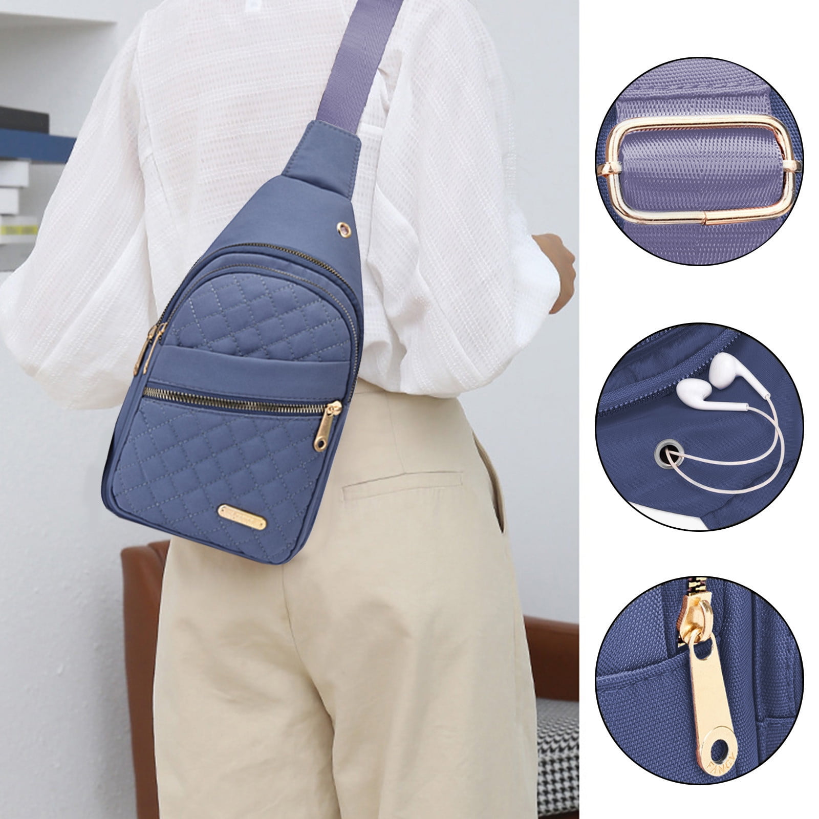 Suncoda Sling Bag for Women, Crossbody Sling Backpack Small Sling Bag Multipurpose Crossbody Shoulder Bag Travel Hiking Backpack, Sling Bag for Men #1-Blue - Image 6