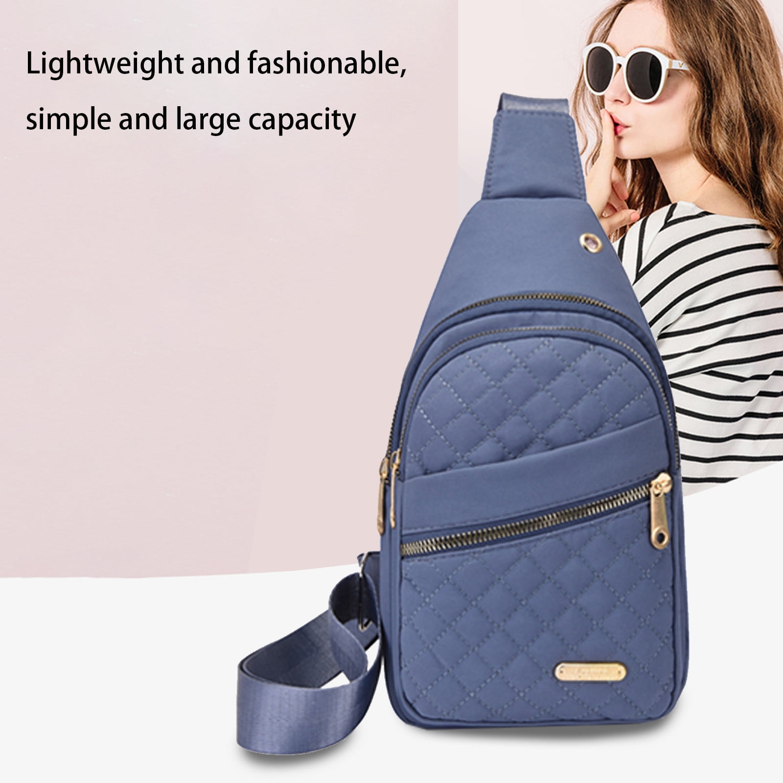 Suncoda Sling Bag for Women, Crossbody Sling Backpack Small Sling Bag Multipurpose Crossbody Shoulder Bag Travel Hiking Backpack, Sling Bag for Men #1-Blue - Image 8