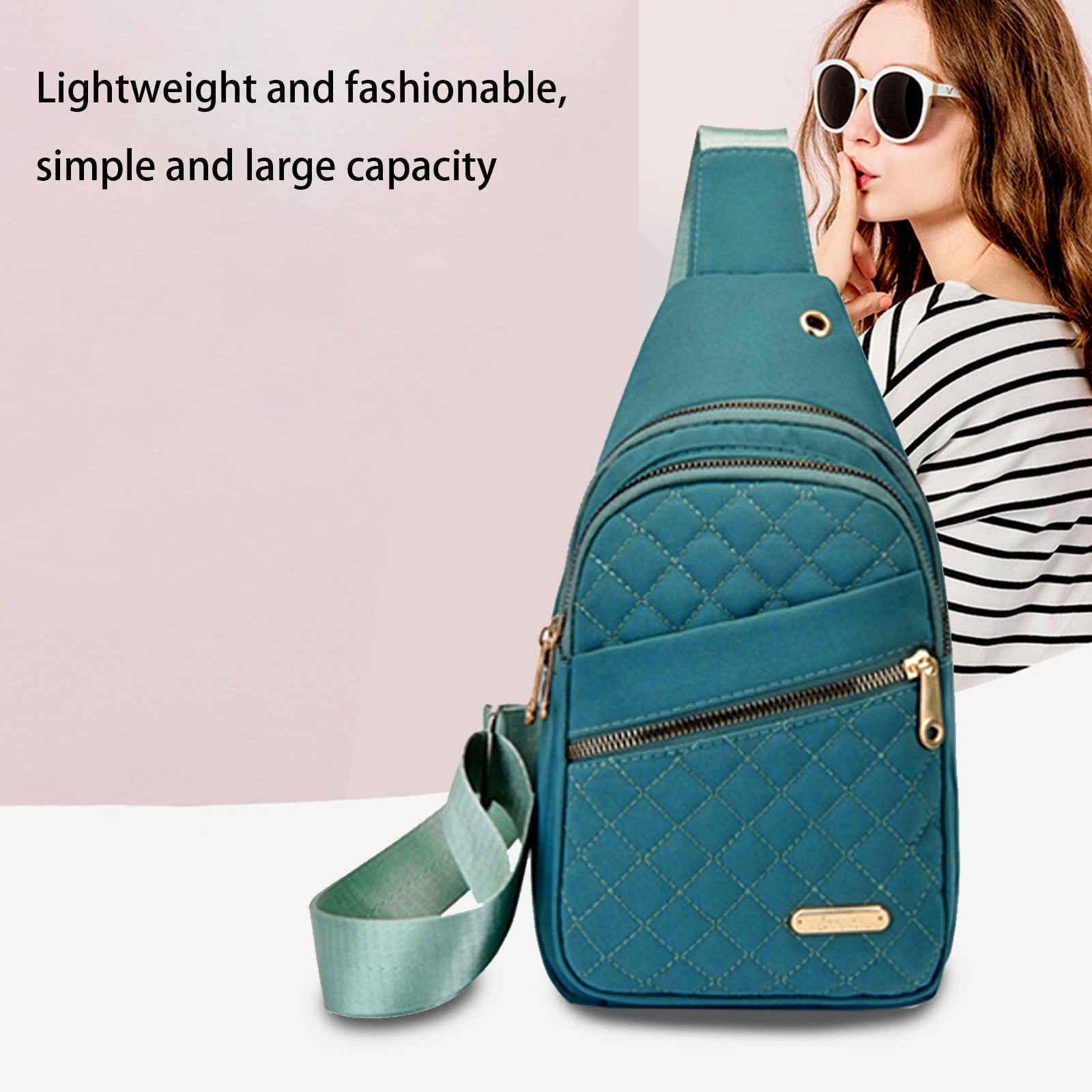 Suncoda Sling Bag for Women, Crossbody Sling Backpack Small Sling Bag Multipurpose Crossbody Shoulder Bag Travel Hiking Backpack, Sling Bag for Men #1-Green - Image 6