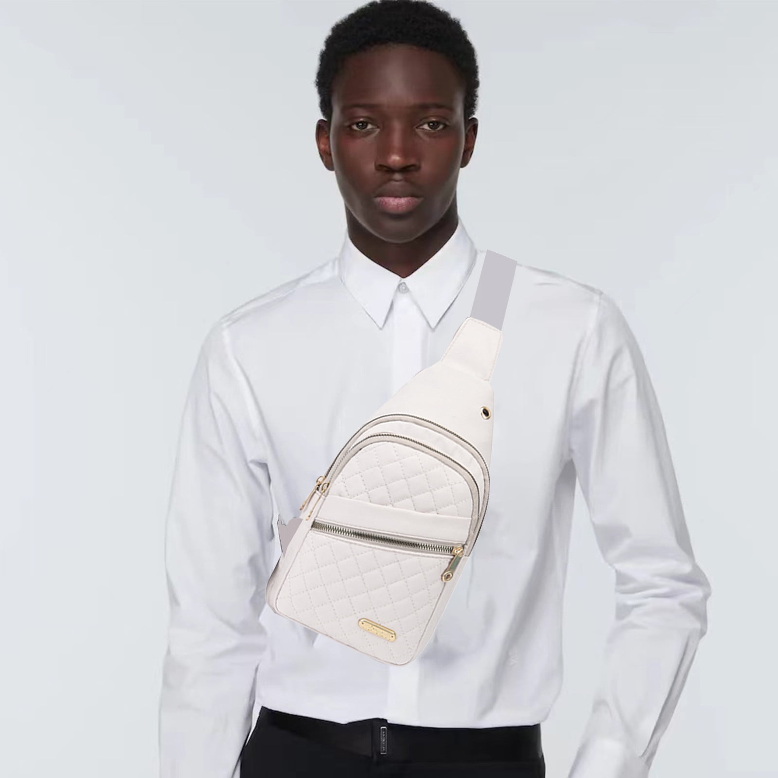 Suncoda Sling Bag for Women, Crossbody Sling Backpack Small Sling Bag Multipurpose Crossbody Shoulder Bag Travel Hiking Backpack, Sling Bag for Men #1-White - Image 4