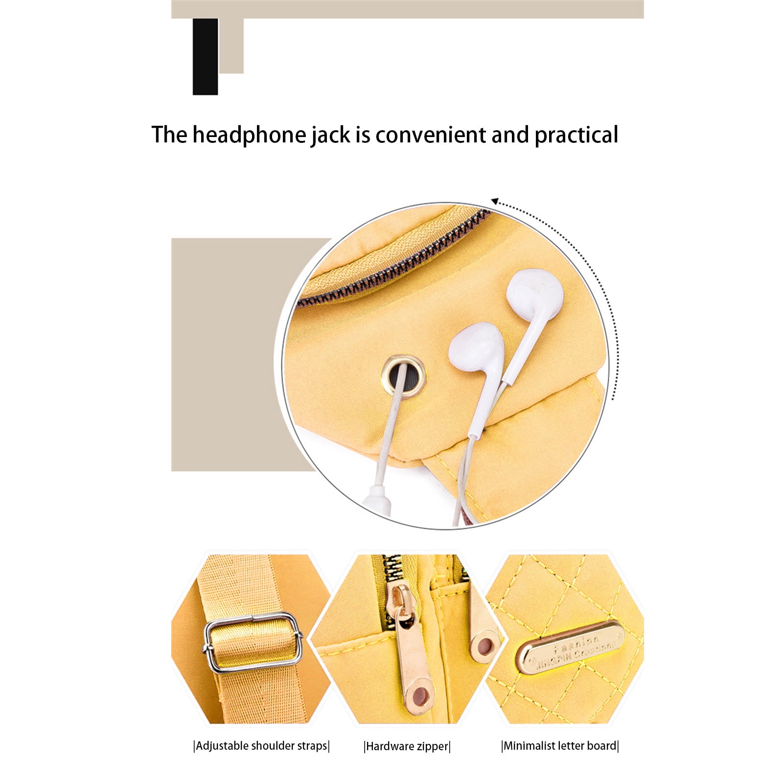 Suncoda Sling Bag for Women, Crossbody Sling Backpack Small Sling Bag Multipurpose Crossbody Shoulder Bag Travel Hiking Backpack, Sling Bag for Men #1-Yellow - Image 7