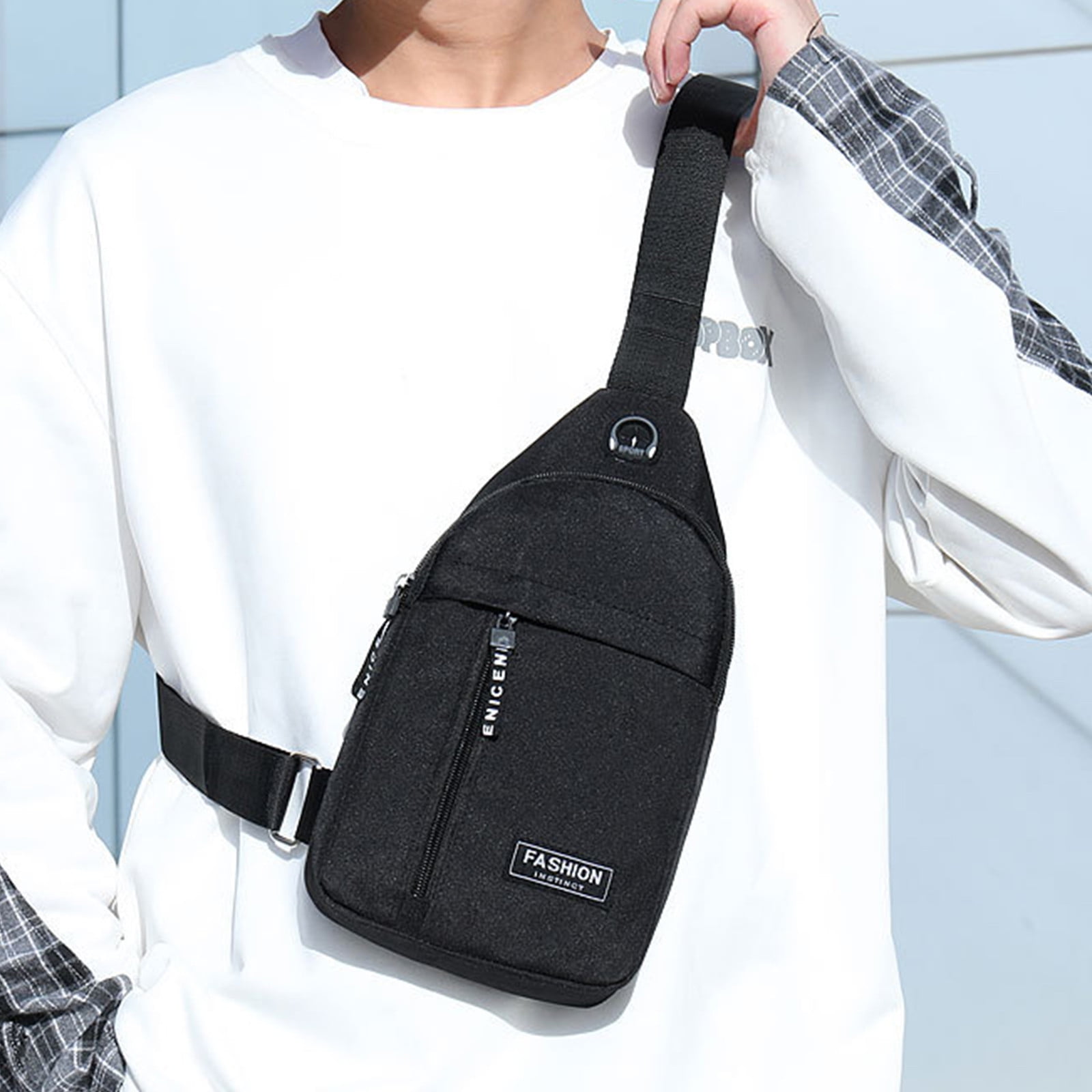 Suncoda Sling Bag for Women, Crossbody Sling Backpack Small Sling Bag Multipurpose Crossbody Shoulder Bag Travel Hiking Backpack, Sling Bag for Men #2-Black - Image 1