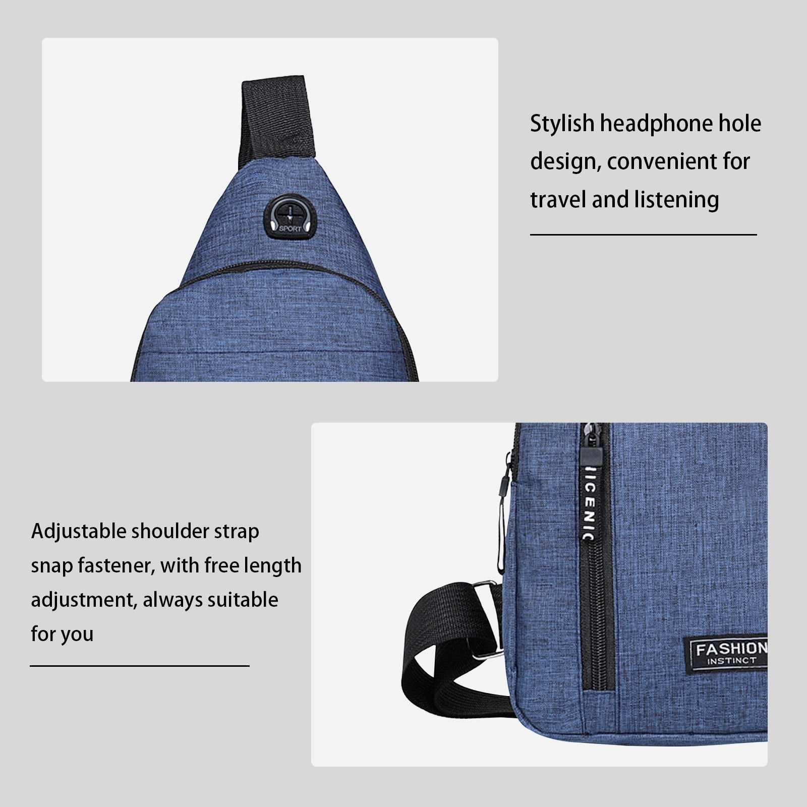 Suncoda Sling Bag for Women, Crossbody Sling Backpack Small Sling Bag Multipurpose Crossbody Shoulder Bag Travel Hiking Backpack, Sling Bag for Men #2-Blue - Image 6