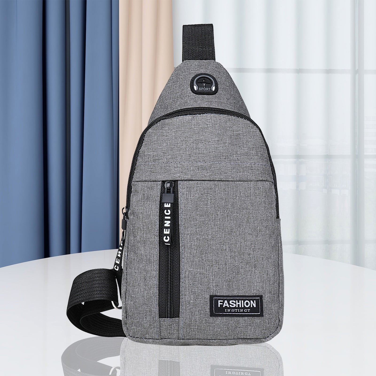 Suncoda Sling Bag for Women, Crossbody Sling Backpack Small Sling Bag Multipurpose Crossbody Shoulder Bag Travel Hiking Backpack, Sling Bag for Men #2-Gray - Image 1