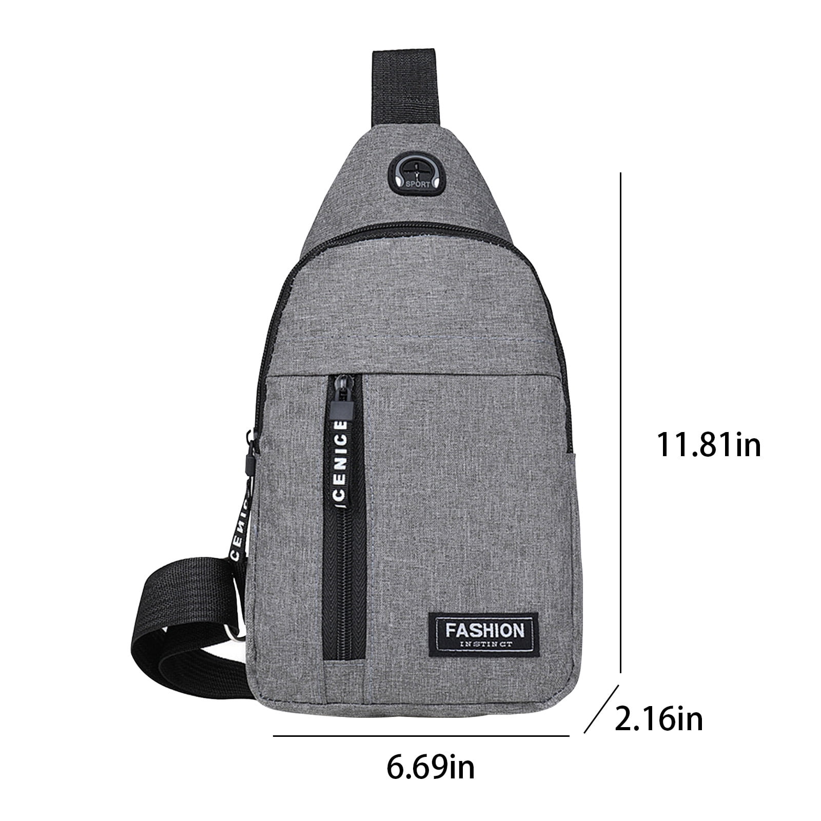 Suncoda Sling Bag for Women, Crossbody Sling Backpack Small Sling Bag Multipurpose Crossbody Shoulder Bag Travel Hiking Backpack, Sling Bag for Men #2-Gray - Image 3