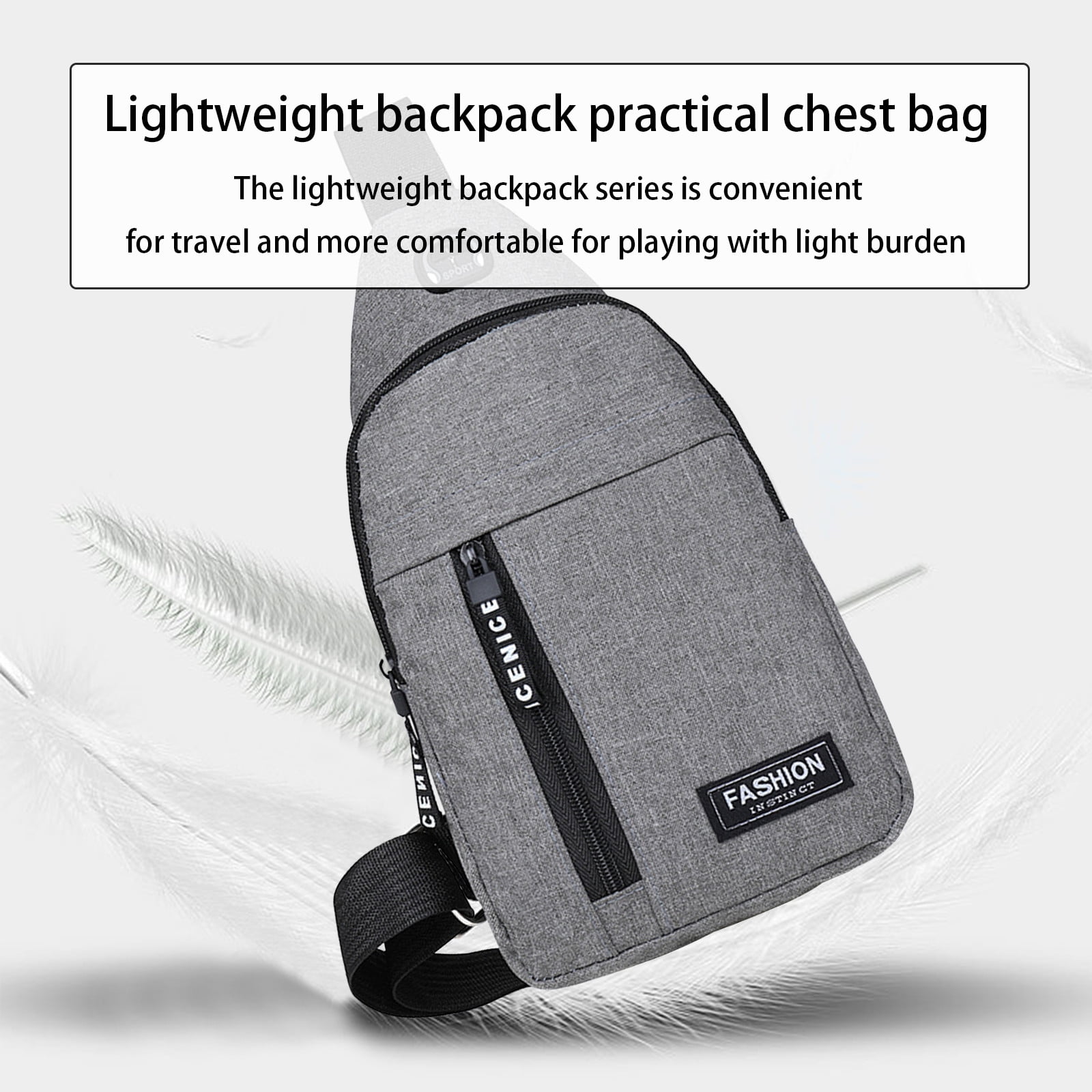 Suncoda Sling Bag for Women, Crossbody Sling Backpack Small Sling Bag Multipurpose Crossbody Shoulder Bag Travel Hiking Backpack, Sling Bag for Men #2-Gray - Image 4