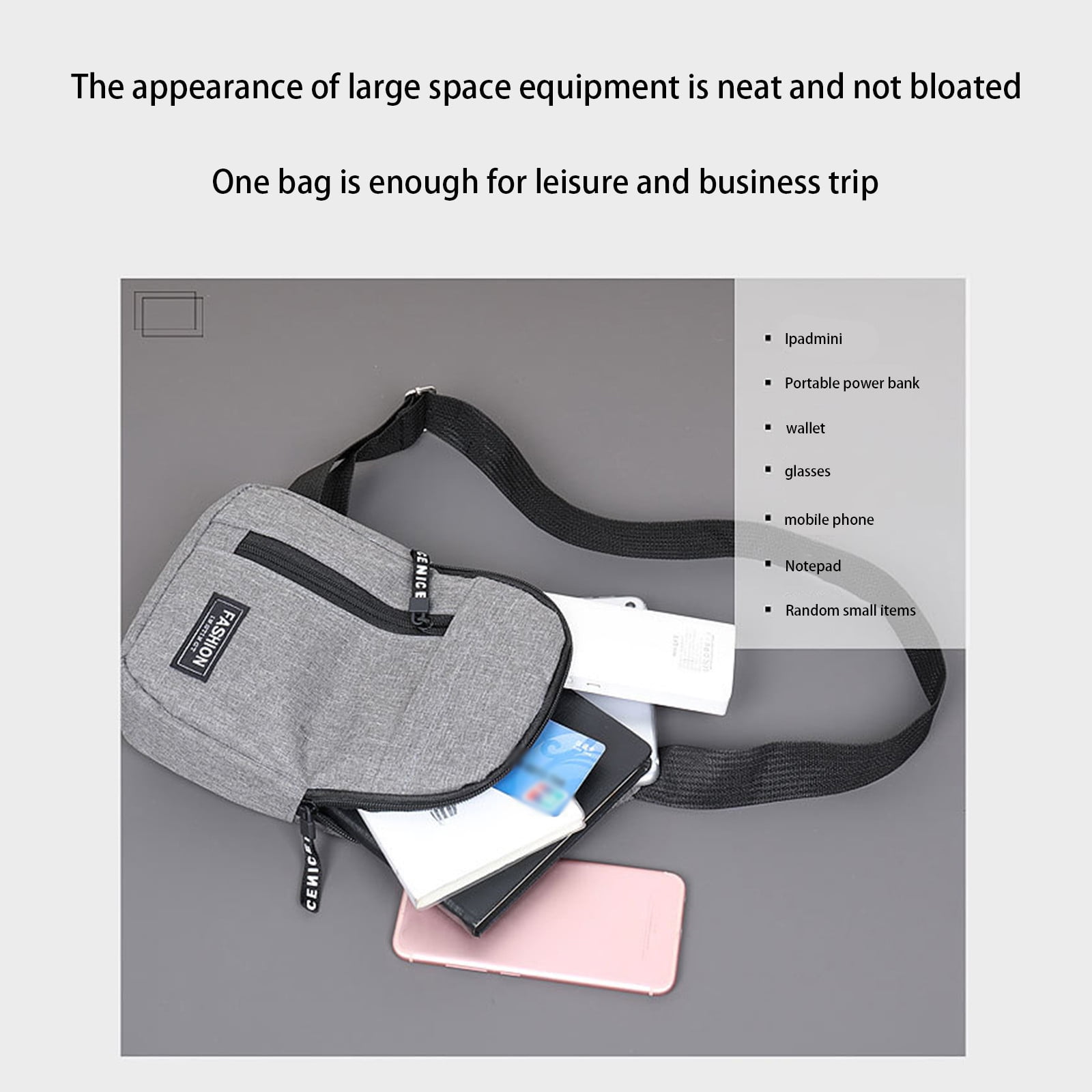 Suncoda Sling Bag for Women, Crossbody Sling Backpack Small Sling Bag Multipurpose Crossbody Shoulder Bag Travel Hiking Backpack, Sling Bag for Men #2-Gray - Image 5
