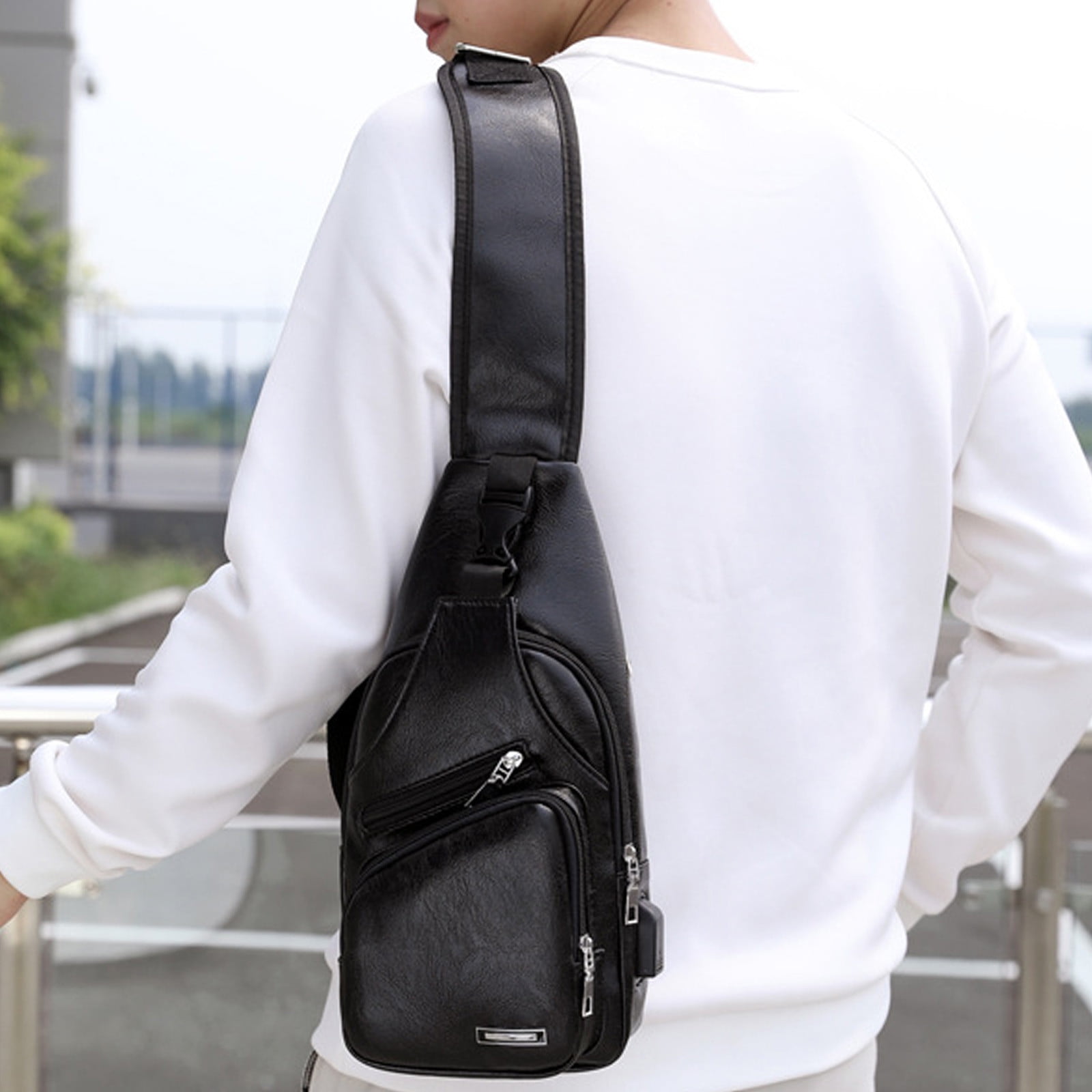 Suncoda Sling Bag for Women, Crossbody Sling Backpack Small Sling Bag Multipurpose Crossbody Shoulder Bag Travel Hiking Backpack, Sling Bag for Men #3-Black - Image 1