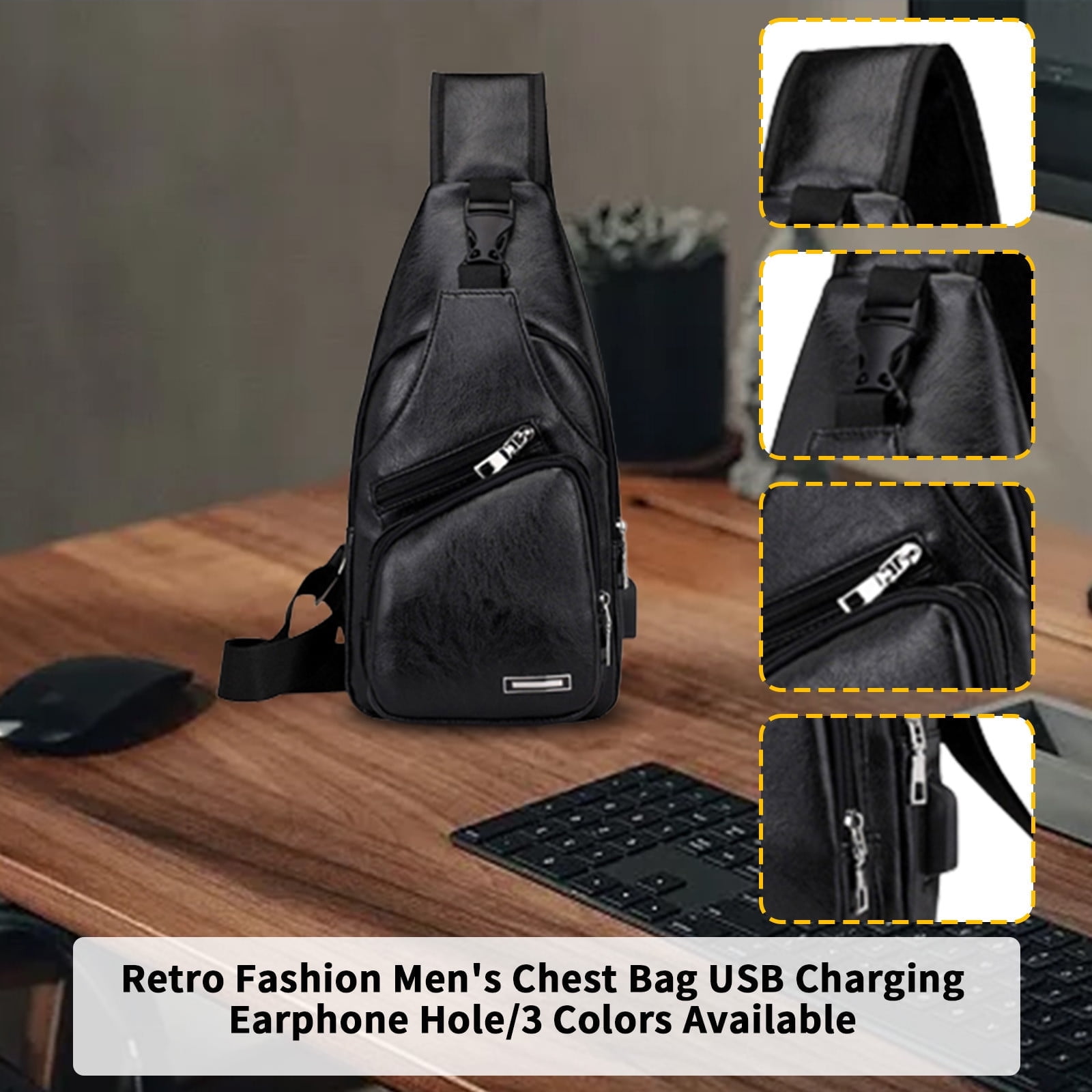 Suncoda Sling Bag for Women, Crossbody Sling Backpack Small Sling Bag Multipurpose Crossbody Shoulder Bag Travel Hiking Backpack, Sling Bag for Men #3-Black - Image 6