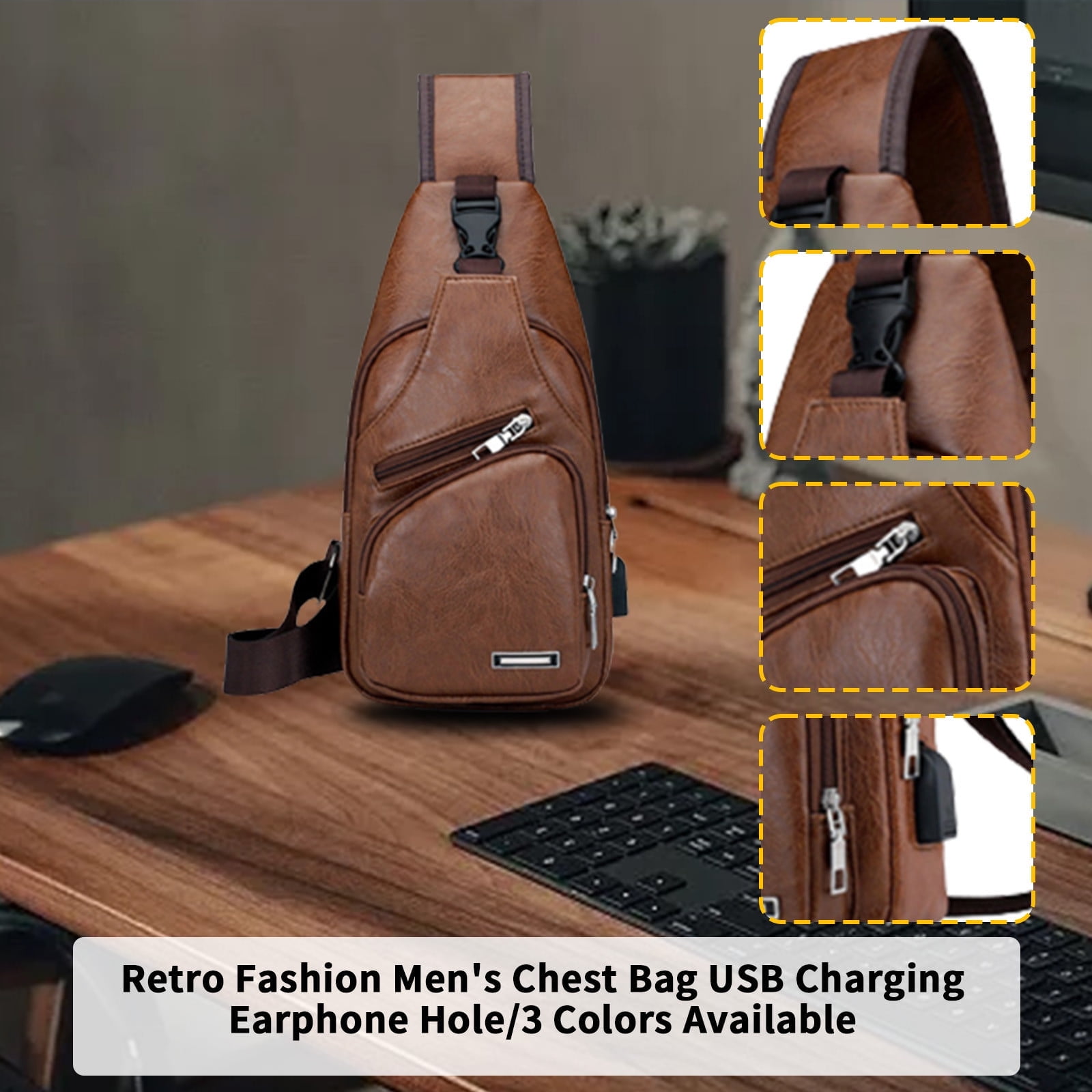 Suncoda Sling Bag for Women, Crossbody Sling Backpack Small Sling Bag Multipurpose Crossbody Shoulder Bag Travel Hiking Backpack, Sling Bag for Men #3-Khaki - Image 6