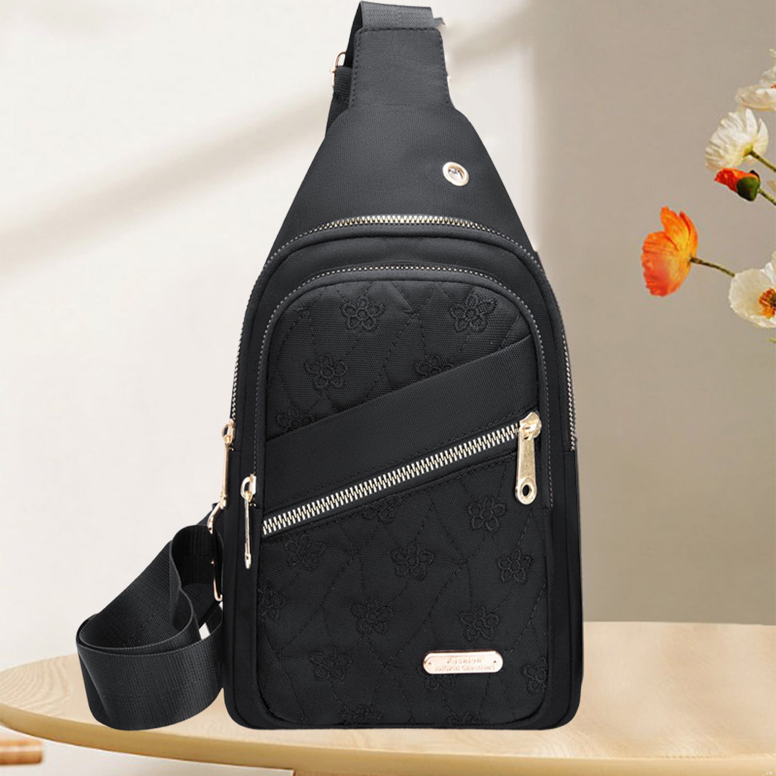 Suncoda Sling Bag for Women, Crossbody Sling Backpack Small Sling Bag Multipurpose Crossbody Shoulder Bag Travel Hiking Backpack, Sling Bag for Men #5-Black - Image 6