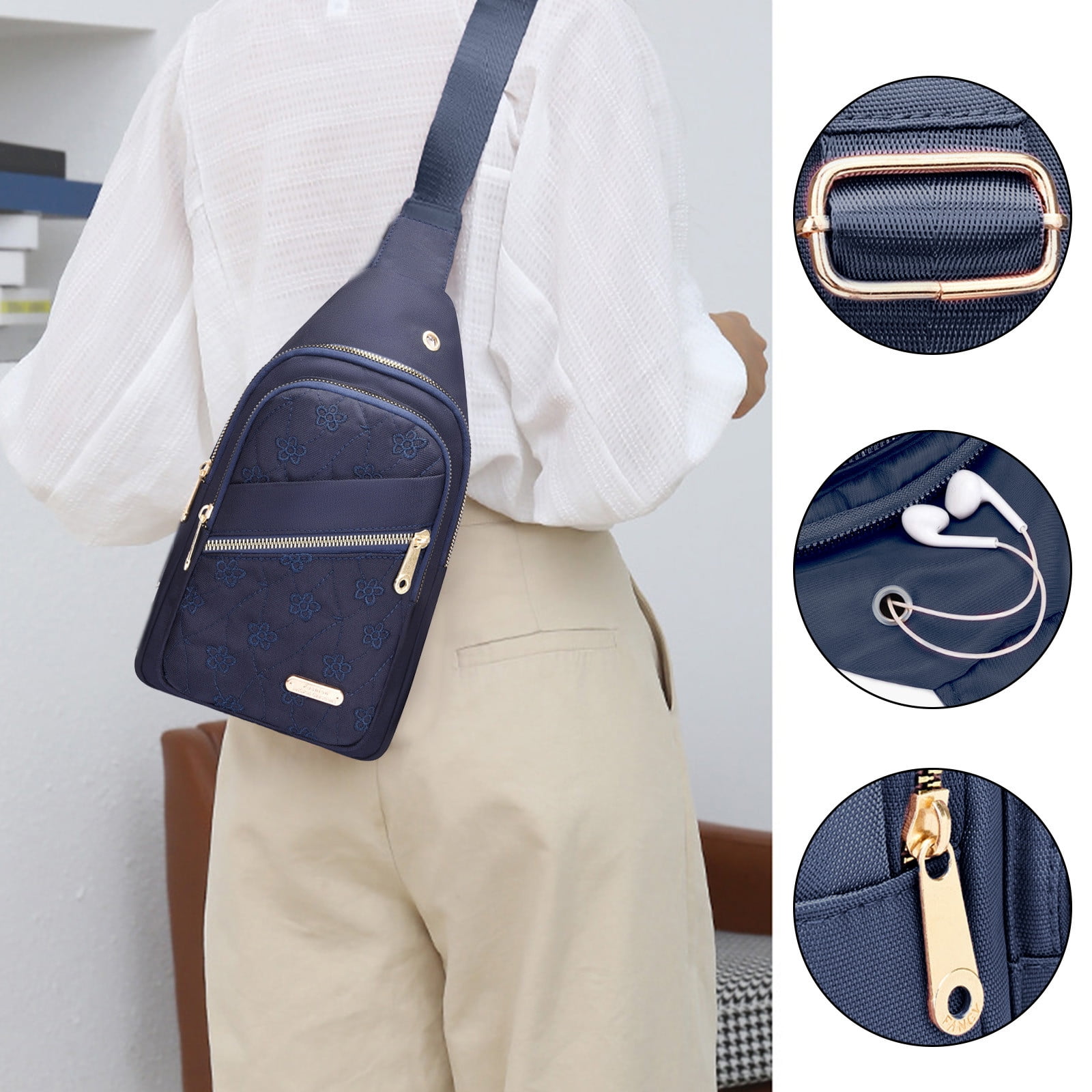 Suncoda Sling Bag for Women, Crossbody Sling Backpack Small Sling Bag Multipurpose Crossbody Shoulder Bag Travel Hiking Backpack, Sling Bag for Men #5-Blue - Image 1