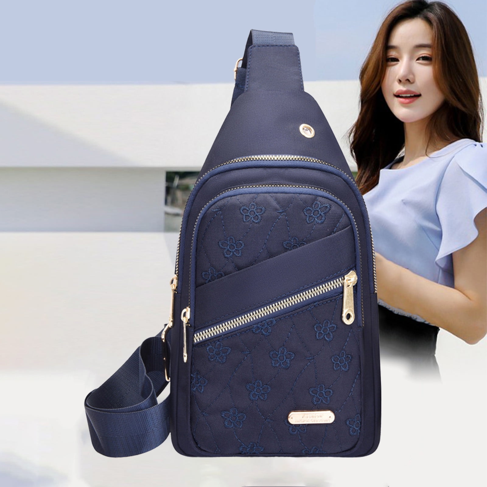 Suncoda Sling Bag for Women, Crossbody Sling Backpack Small Sling Bag Multipurpose Crossbody Shoulder Bag Travel Hiking Backpack, Sling Bag for Men #5-Blue - Image 4
