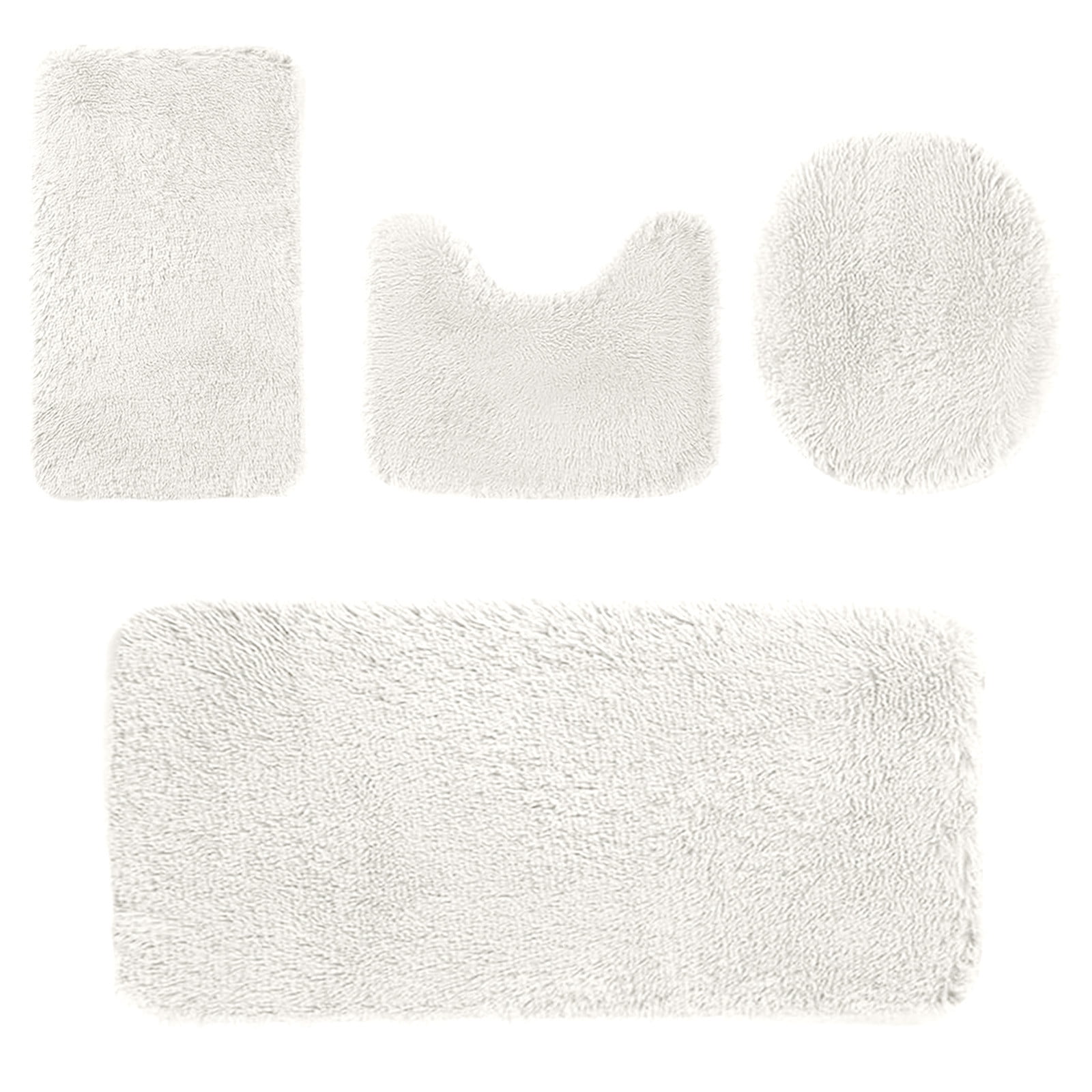 Under $5 Tyidzon Bathroom Rugs Solid Color Bath Mats 3 Set Bath Mats for bathroom Toilet Mats Universal Soft Comfortable Water Absorption Non-Slip Thick Machine Washable Easier to Dry White 2 - Image 2