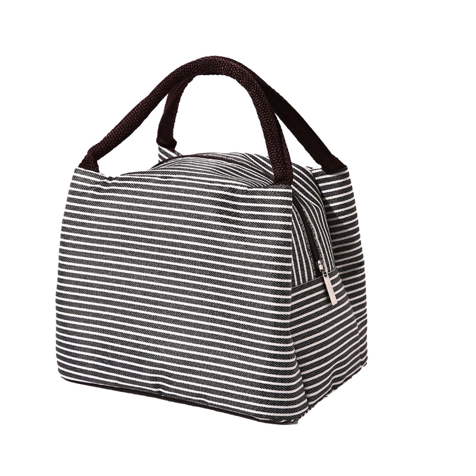 Under $1 Tyidzon Lunch Box Lunch Bag For Women Insulated Lunch Bag Reusable Tote Cooler Bag Lunchbox Suitable for Work, Travel, Outdoor Black - Image 2