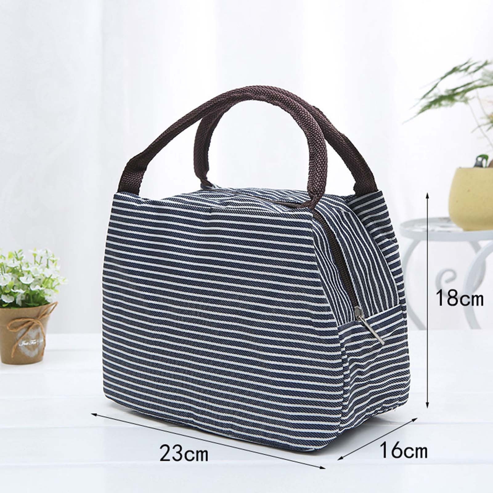 Under $1 Tyidzon Lunch Box Lunch Bag For Women Insulated Lunch Bag Reusable Tote Cooler Bag Lunchbox Suitable for Work, Travel, Outdoor Black - Image 3