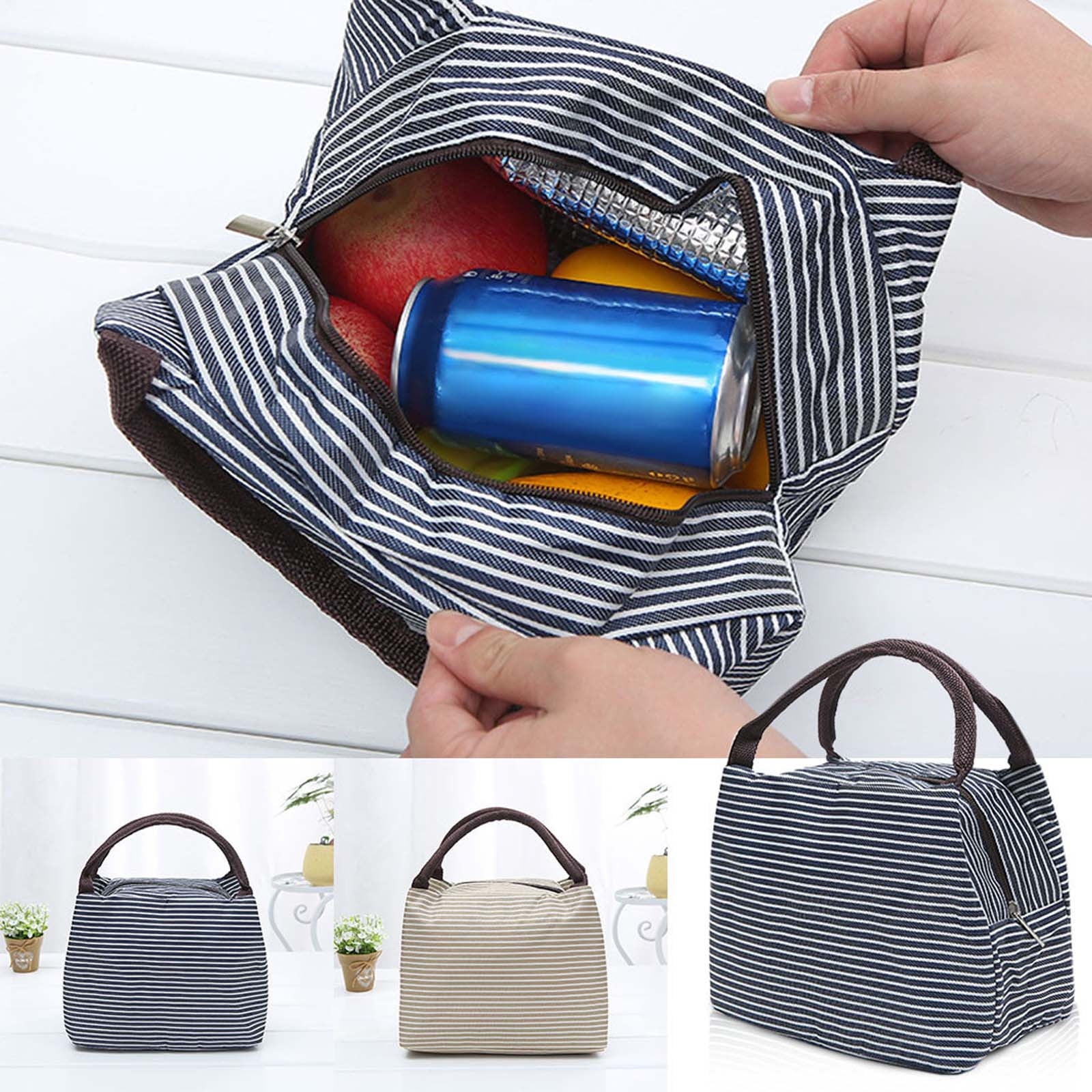 Under $1 Tyidzon Lunch Box Lunch Bag For Women Insulated Lunch Bag Reusable Tote Cooler Bag Lunchbox Suitable for Work, Travel, Outdoor Brown - Image 1