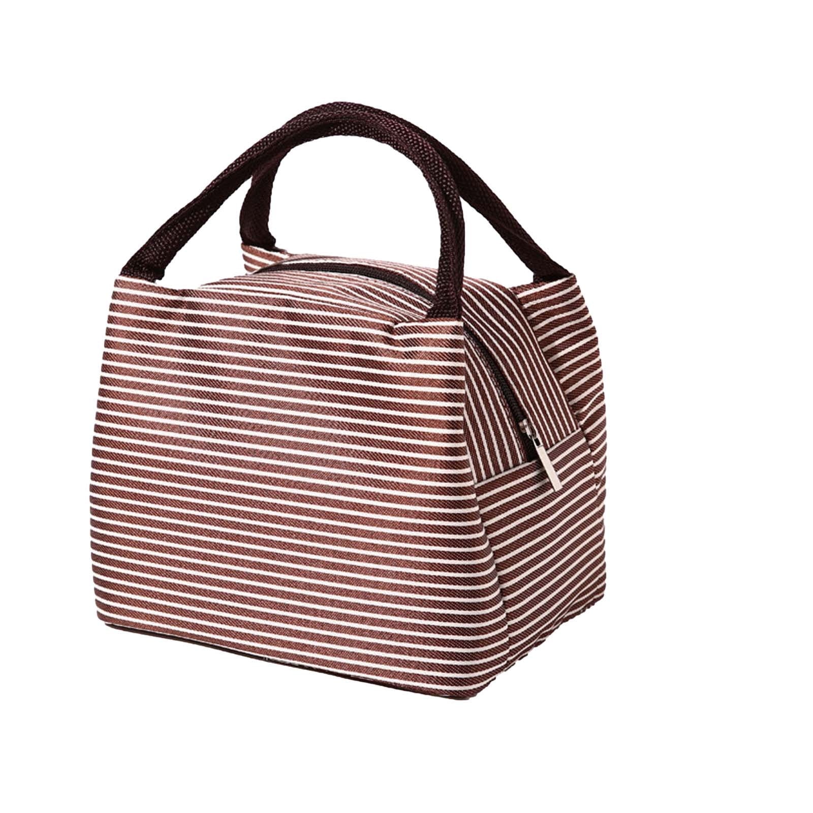 Under $1 Tyidzon Lunch Box Lunch Bag For Women Insulated Lunch Bag Reusable Tote Cooler Bag Lunchbox Suitable for Work, Travel, Outdoor Brown - Image 2