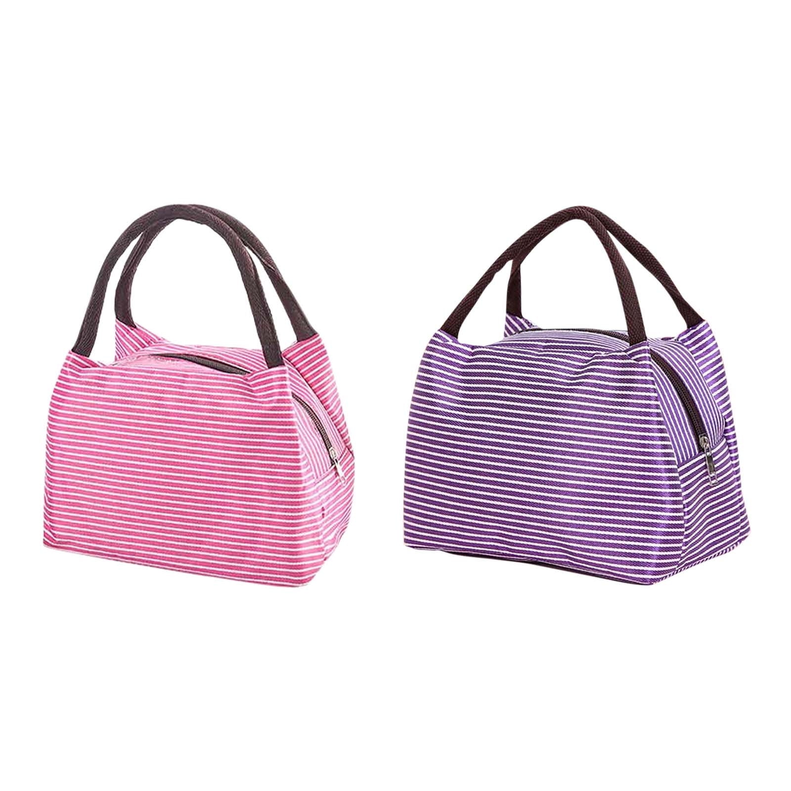 Under $1 Tyidzon Lunch Box Lunch Bag For Women Insulated Lunch Bag Reusable Tote Cooler Bag Lunchbox Suitable for Work, Travel, Outdoor Pink - Image 3