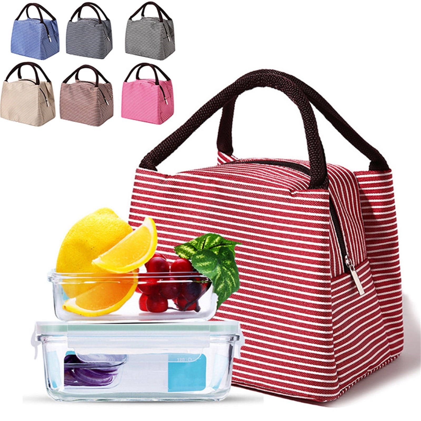 Under $1 Tyidzon Lunch Box Lunch Bag For Women Insulated Lunch Bag Reusable Tote Cooler Bag Lunchbox Suitable for Work, Travel, Outdoor Purple - Image 1