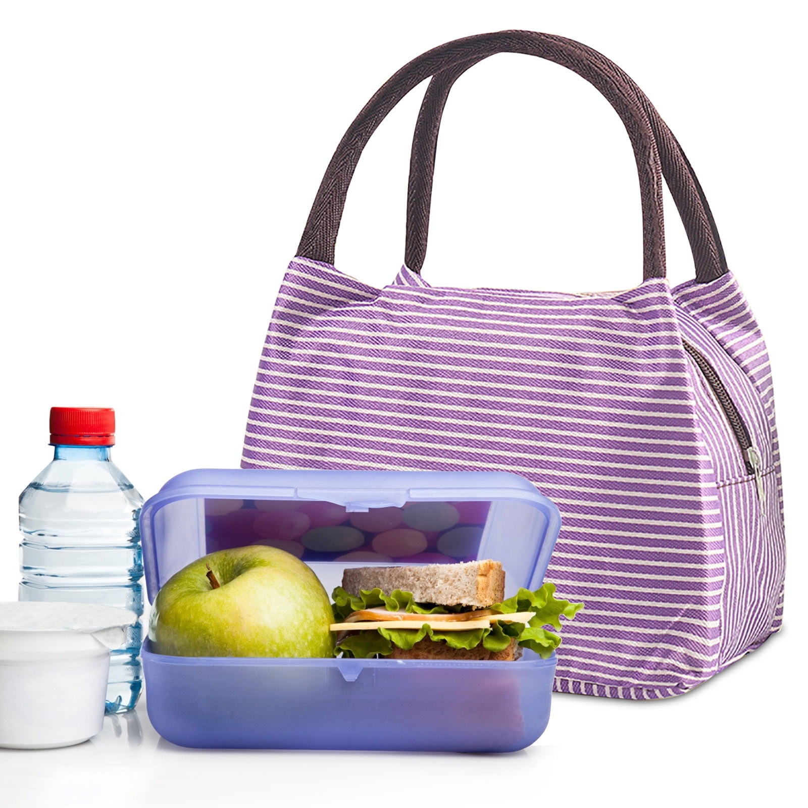 Under $1 Tyidzon Lunch Box Lunch Bag For Women Insulated Lunch Bag Reusable Tote Cooler Bag Lunchbox Suitable for Work, Travel, Outdoor Purple - Image 2