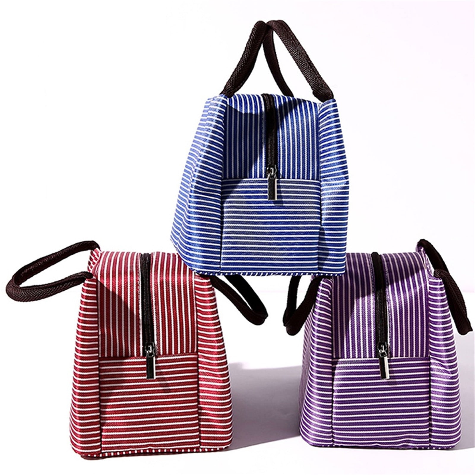 Under $1 Tyidzon Lunch Box Lunch Bag For Women Insulated Lunch Bag Reusable Tote Cooler Bag Lunchbox Suitable for Work, Travel, Outdoor Purple - Image 3