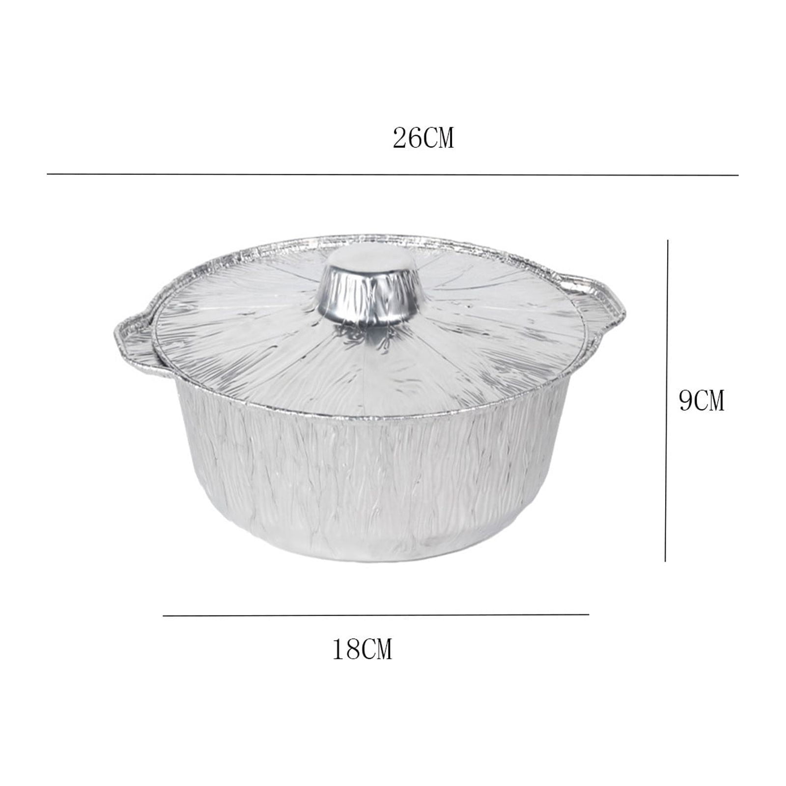 Under $1 Tyidzon Foil Pans Aluminum Round Foil Pan 2pcs Disposable Aluminum Pans with Lid 10*3.5Inch Baking Foil Pan Tinfoil Camping Pot for Prepping Food - Image 3