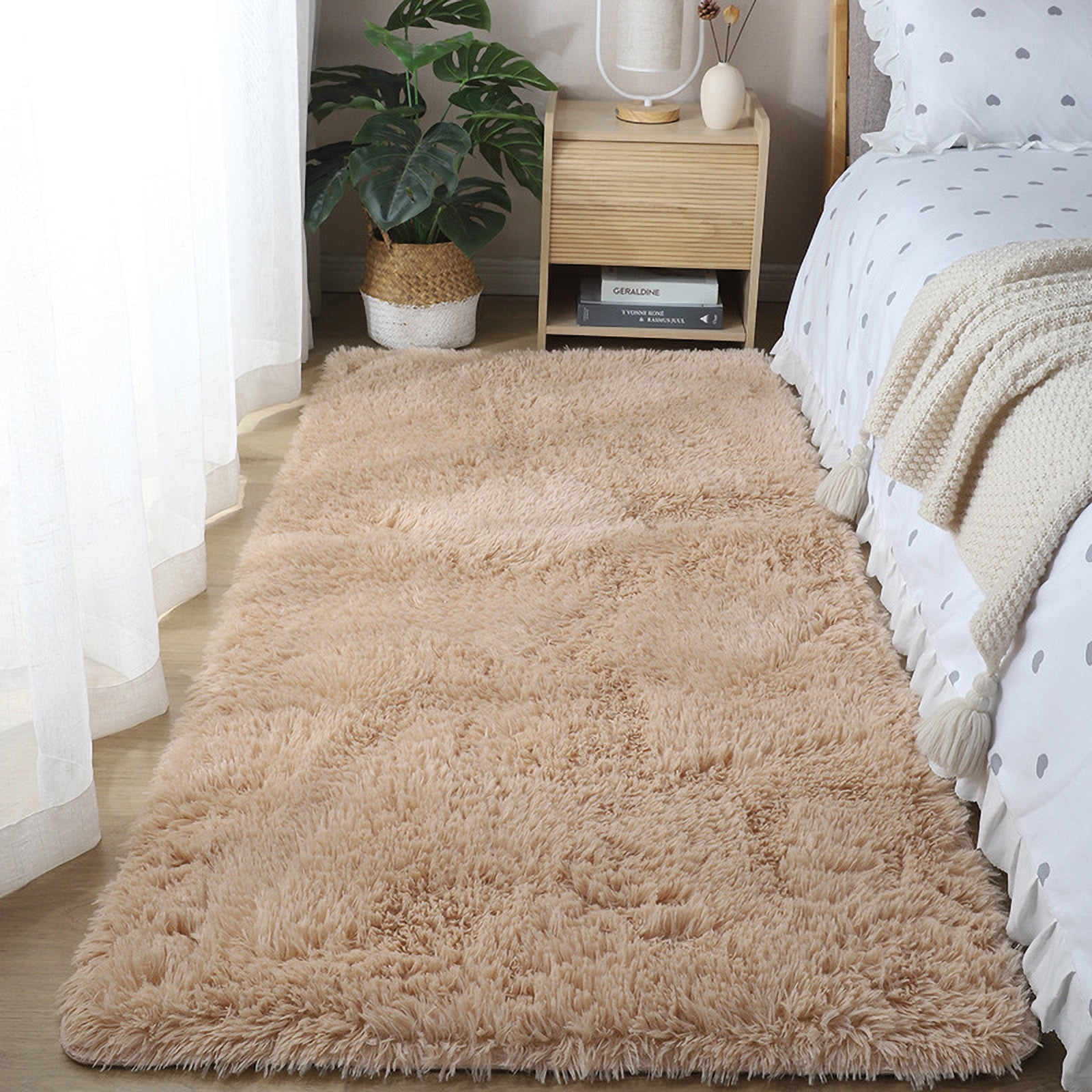 Under $20 Tyidzon Rugs for Bedroom Ultra Soft Modern Area Rug Living Room Rug, Rug Home Room Plush Carpet Decor Bedroom Rugs Khaki - Image 1