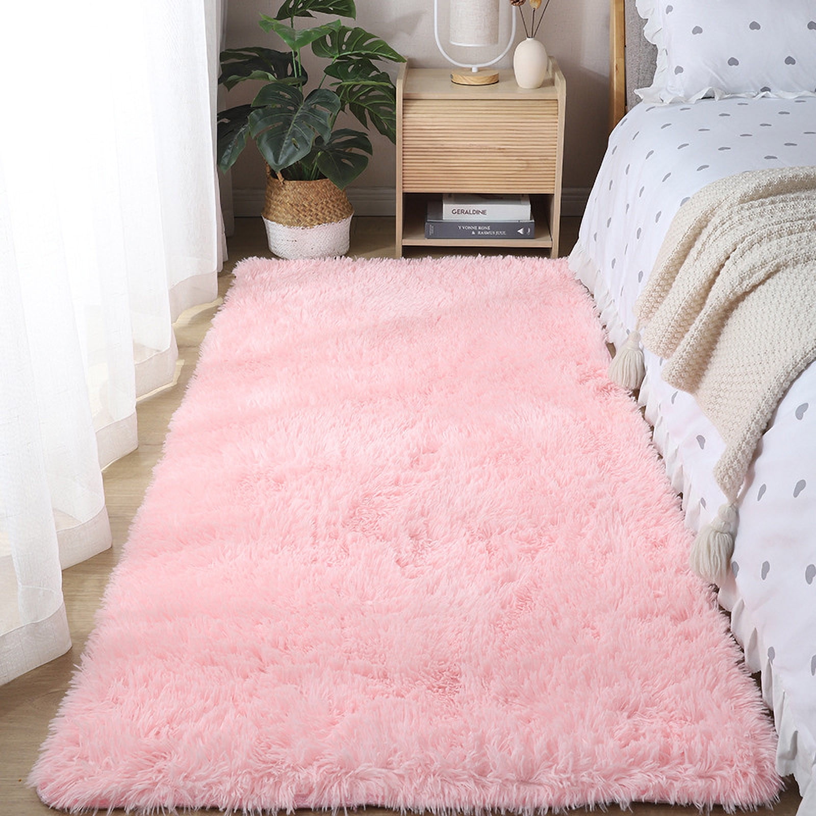 Under $20 Tyidzon Rugs for Bedroom Ultra Soft Modern Area Rug Living Room Rug, Rug Home Room Plush Carpet Decor Bedroom Rugs Pink - Image 1