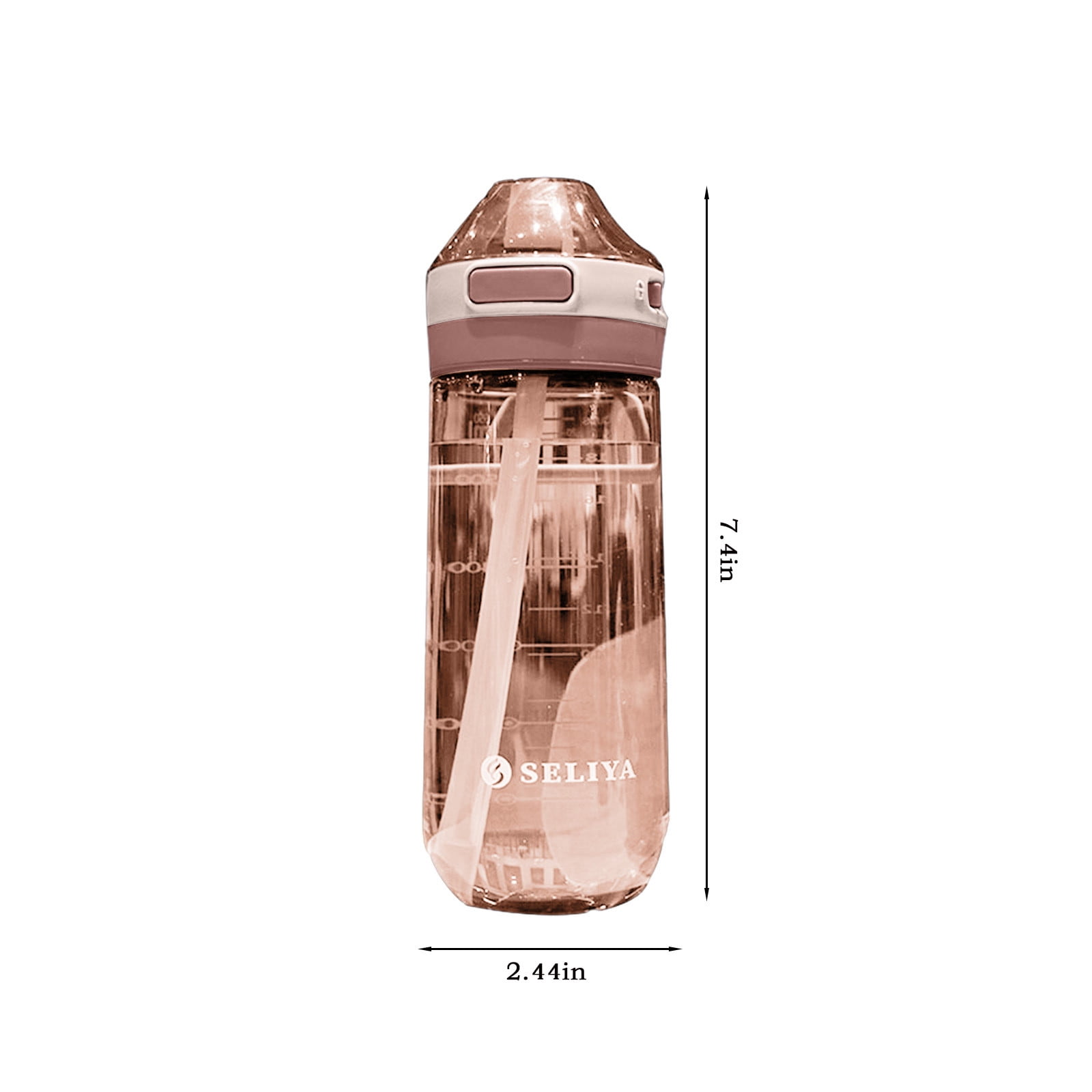 Tyidzon Straw Water Bottle, Water Bottle Cup for Kids/Toddlers Ages 3+ Spill Proof Leak Proof, Water Bottles Great for School Sports Daycare & Camp Pink - Image 3